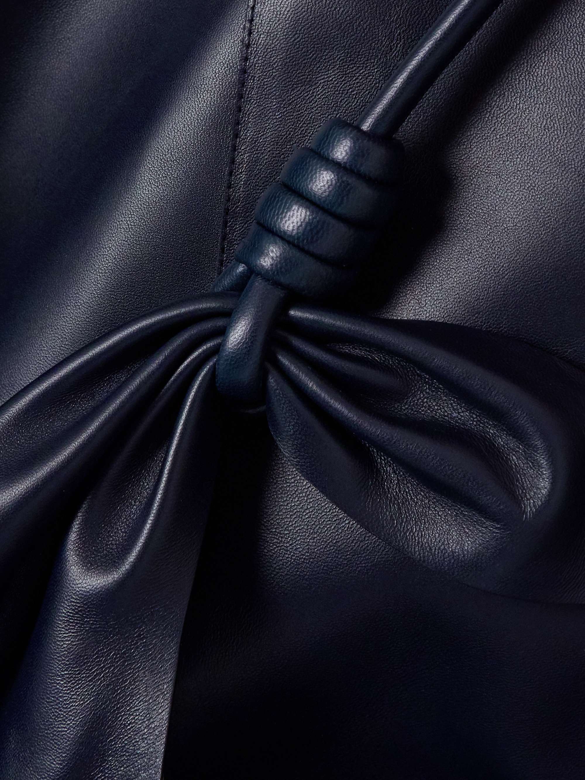 Flamenco open-back knotted leather dress view