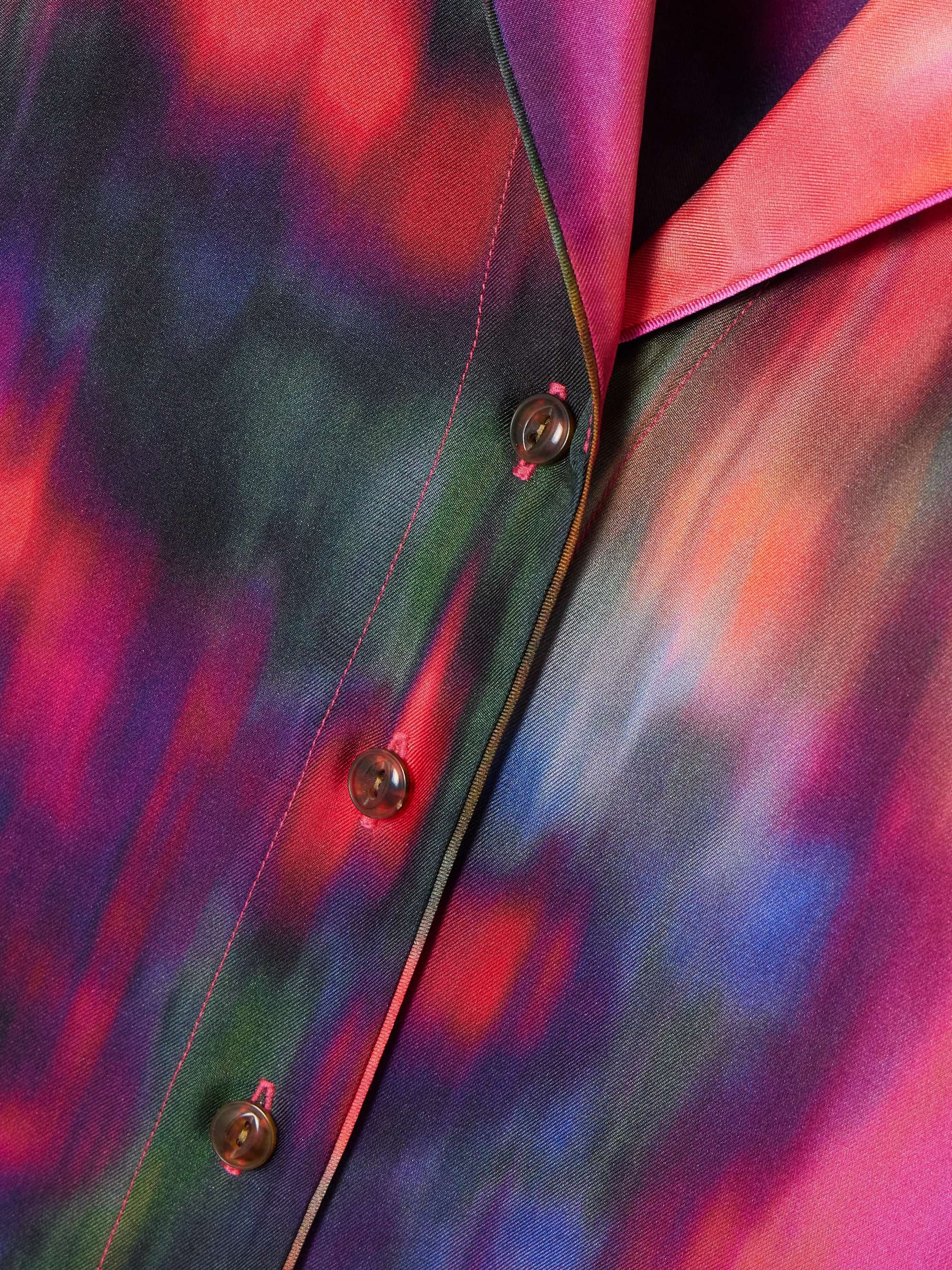 Florale printed silk-twill shirt view