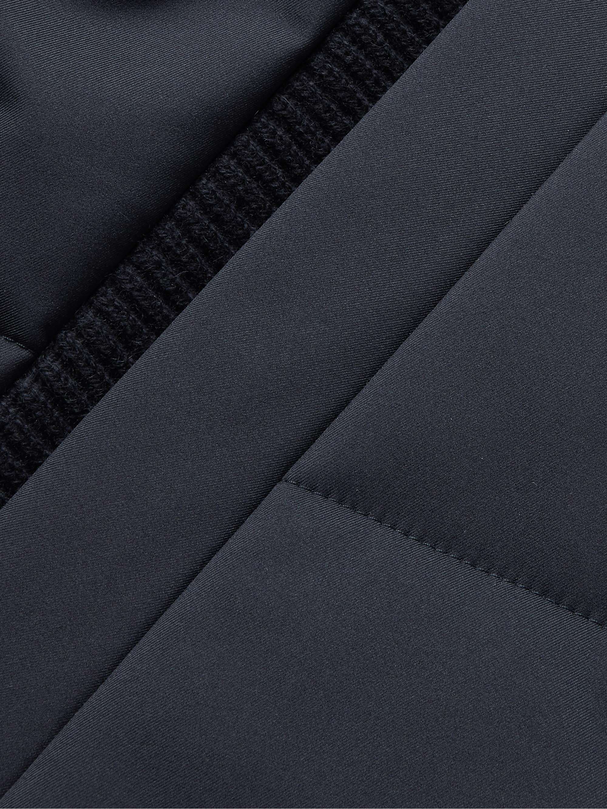 Cashmere-Trimmed Quilted Softshell Hooded Jacket view