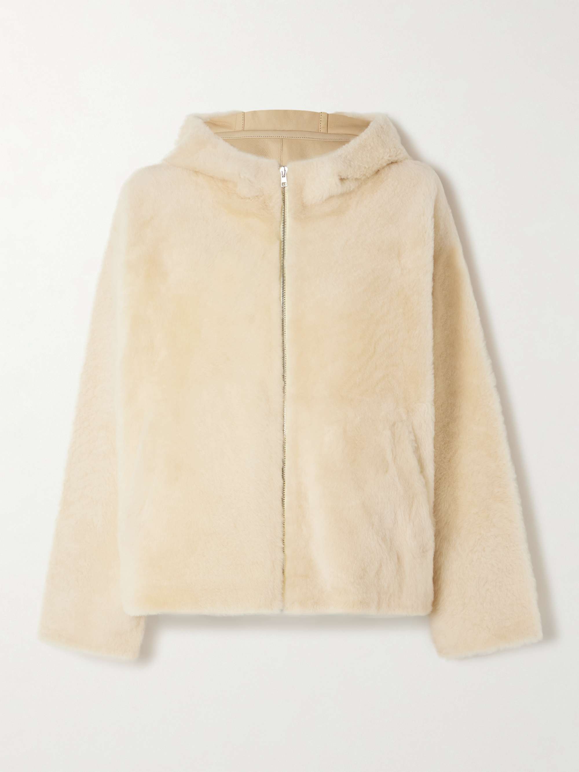 Hooded shearling jacket view