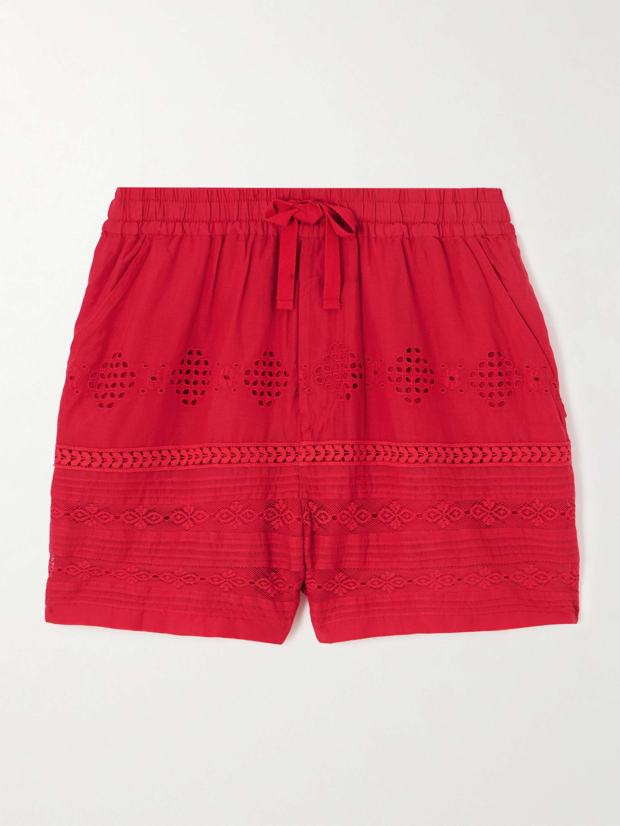 Damina crochet-trimmed broderie anglaise organic cotton-voile shorts view