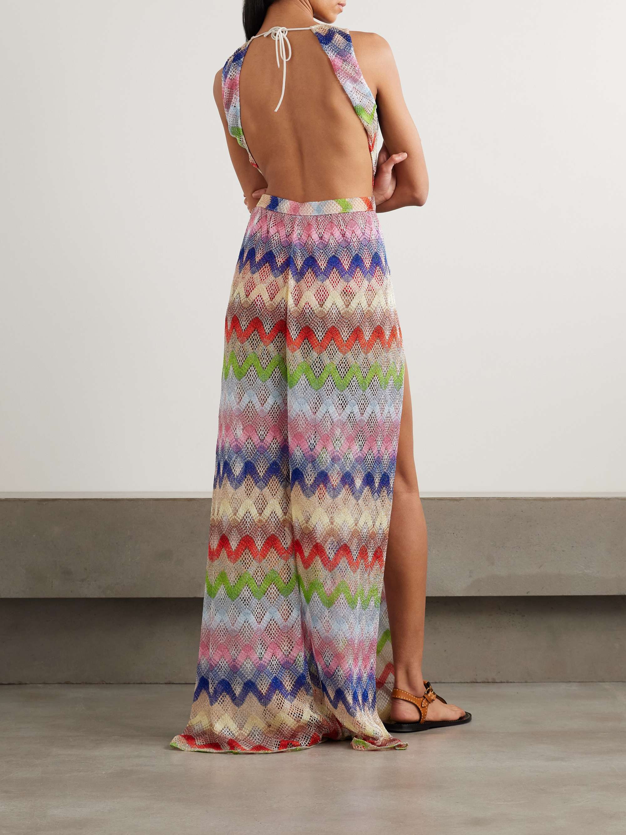 Metallic crochet-knit jumpsuit view