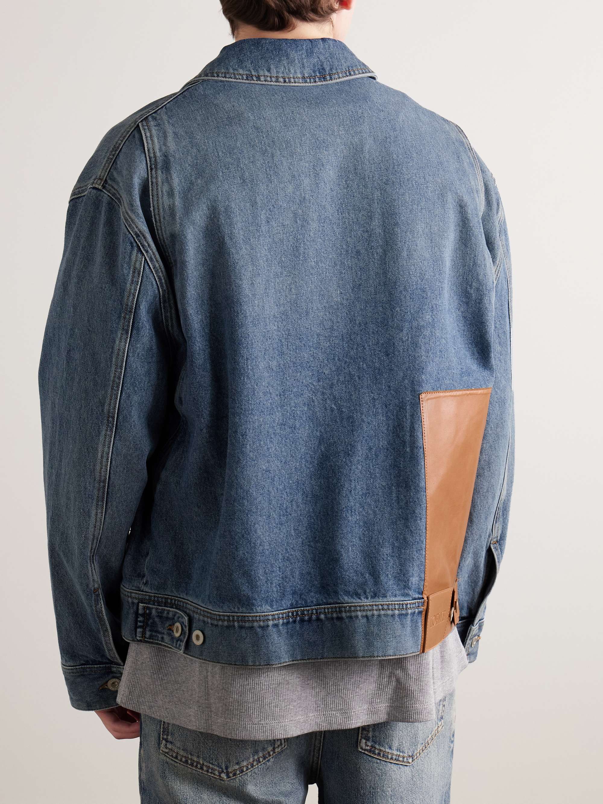 Leather-Panelled Denim Jacket view