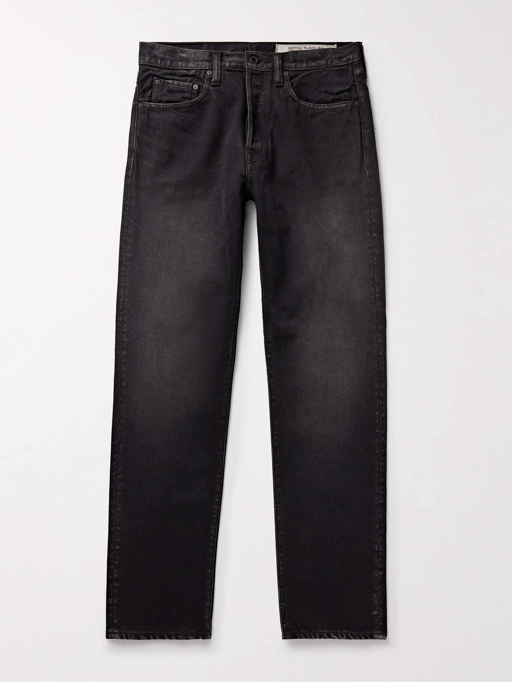 Slim-Fit Straight-Leg Stone-Washed Jeans view