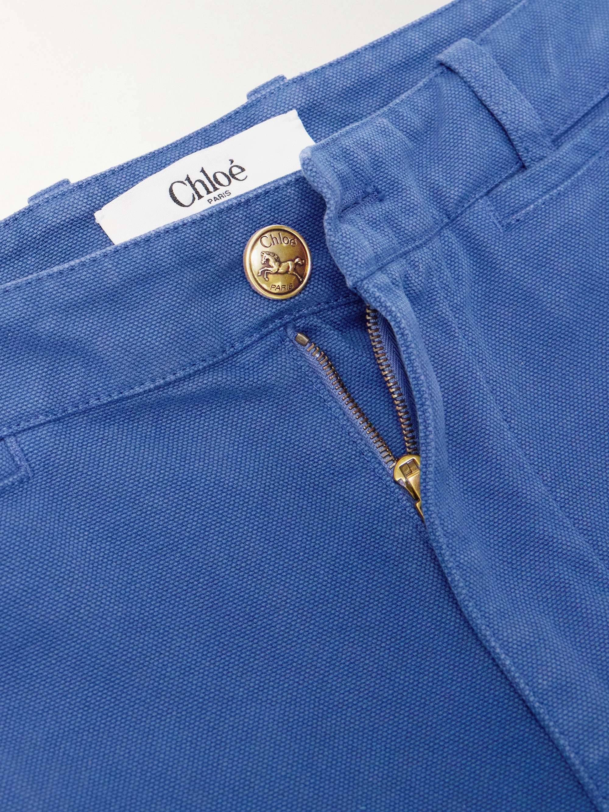 Cotton-canvas flared pants view