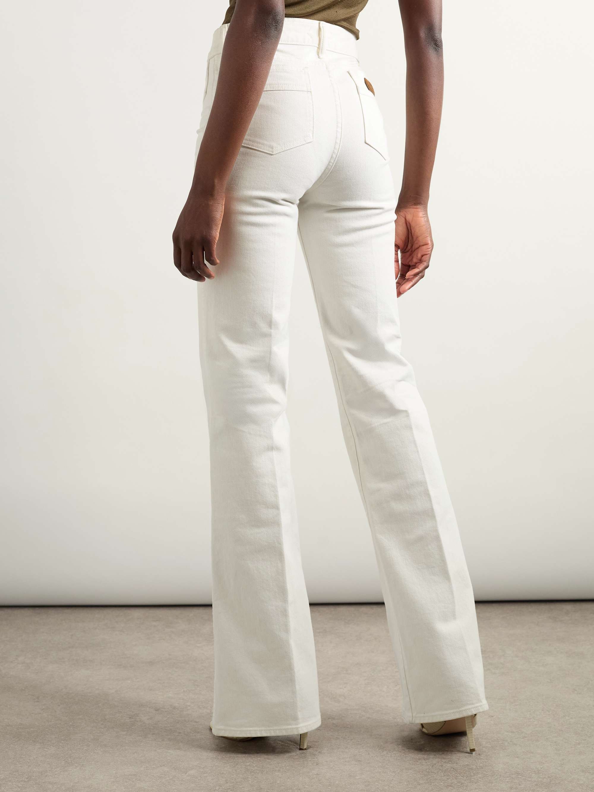 Mid-rise flared denim jeans view
