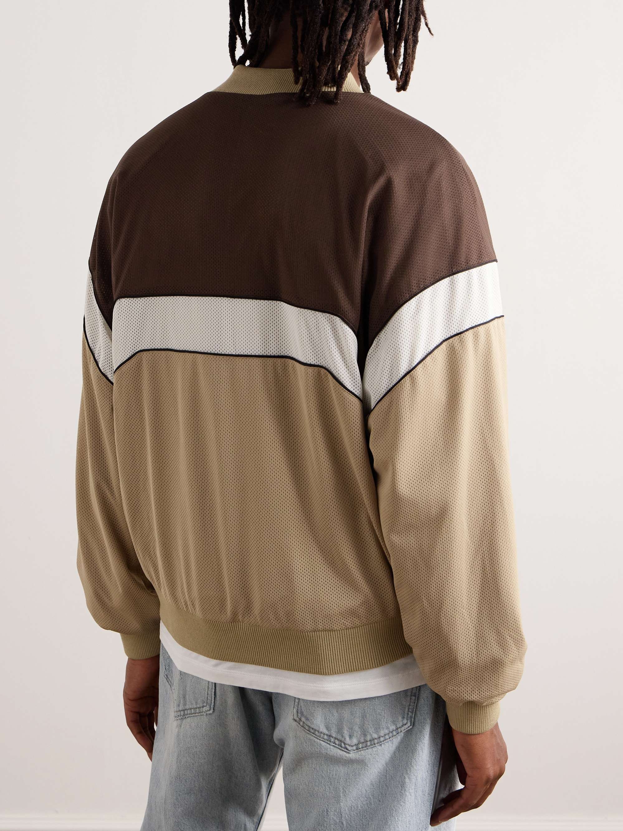 Logo-Print Colour-Block Mesh Track Jacket view