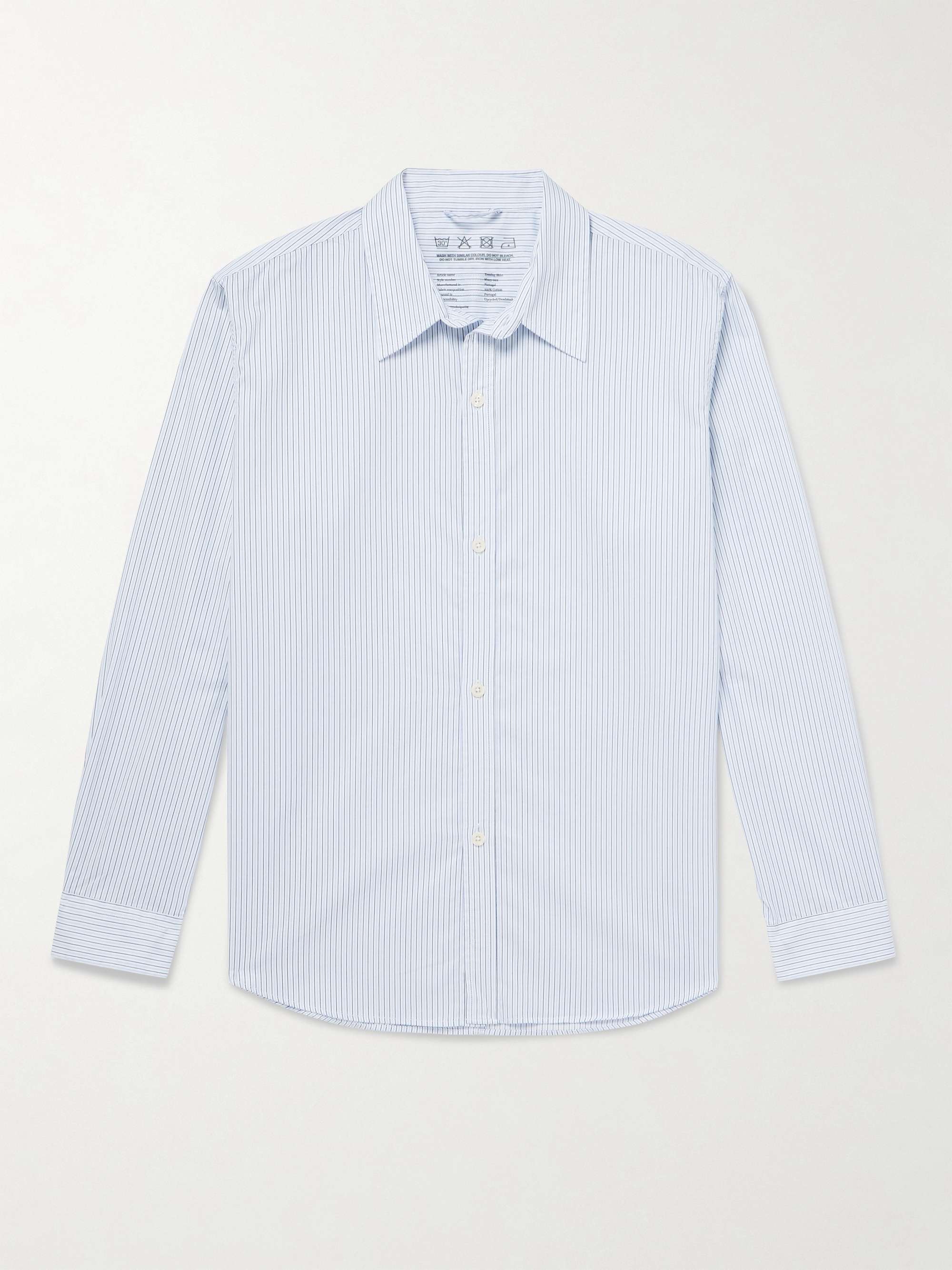 Evening Pinstriped Cotton-Poplin Shirt view