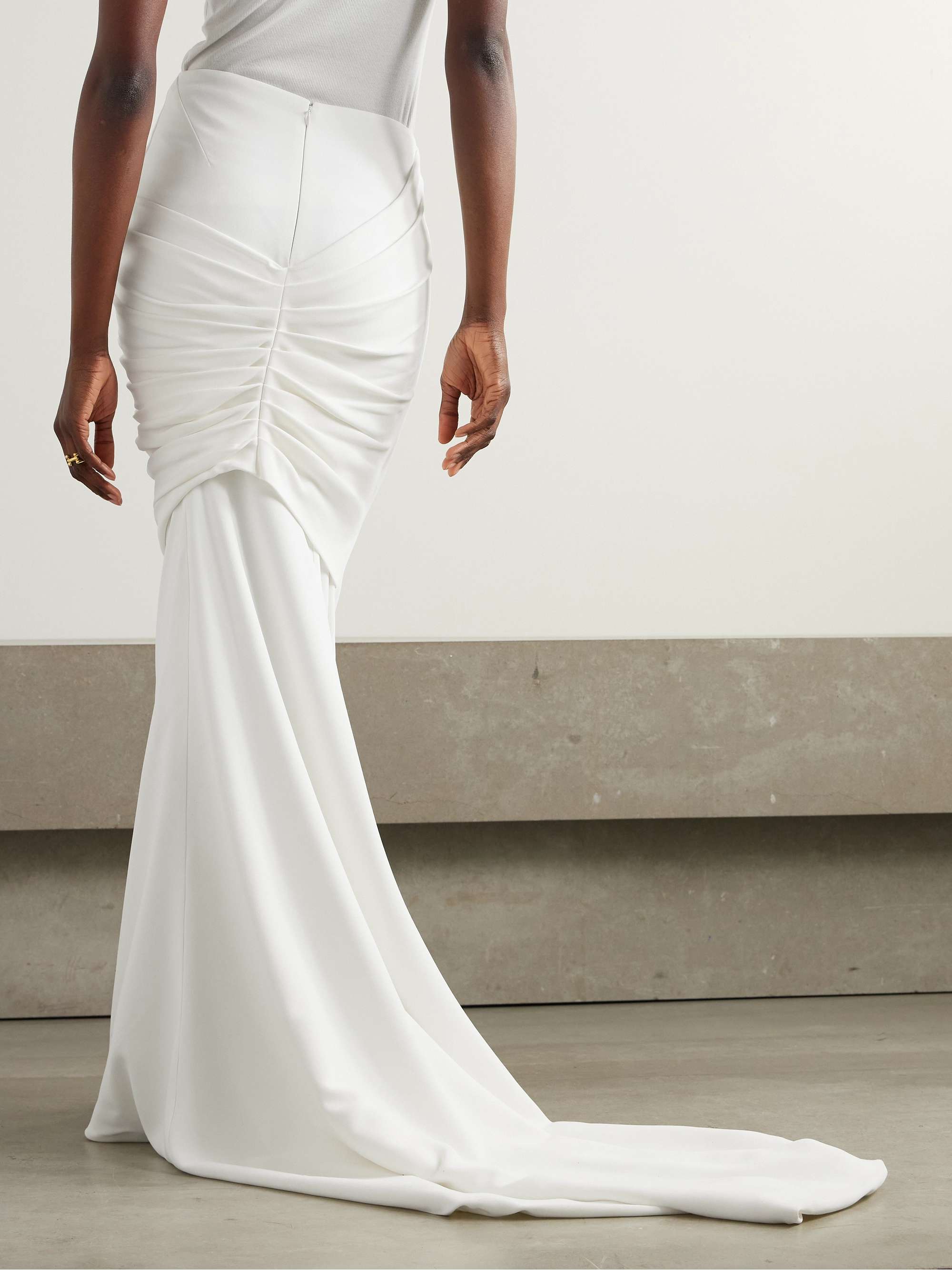 Train ruched crepe maxi skirt view