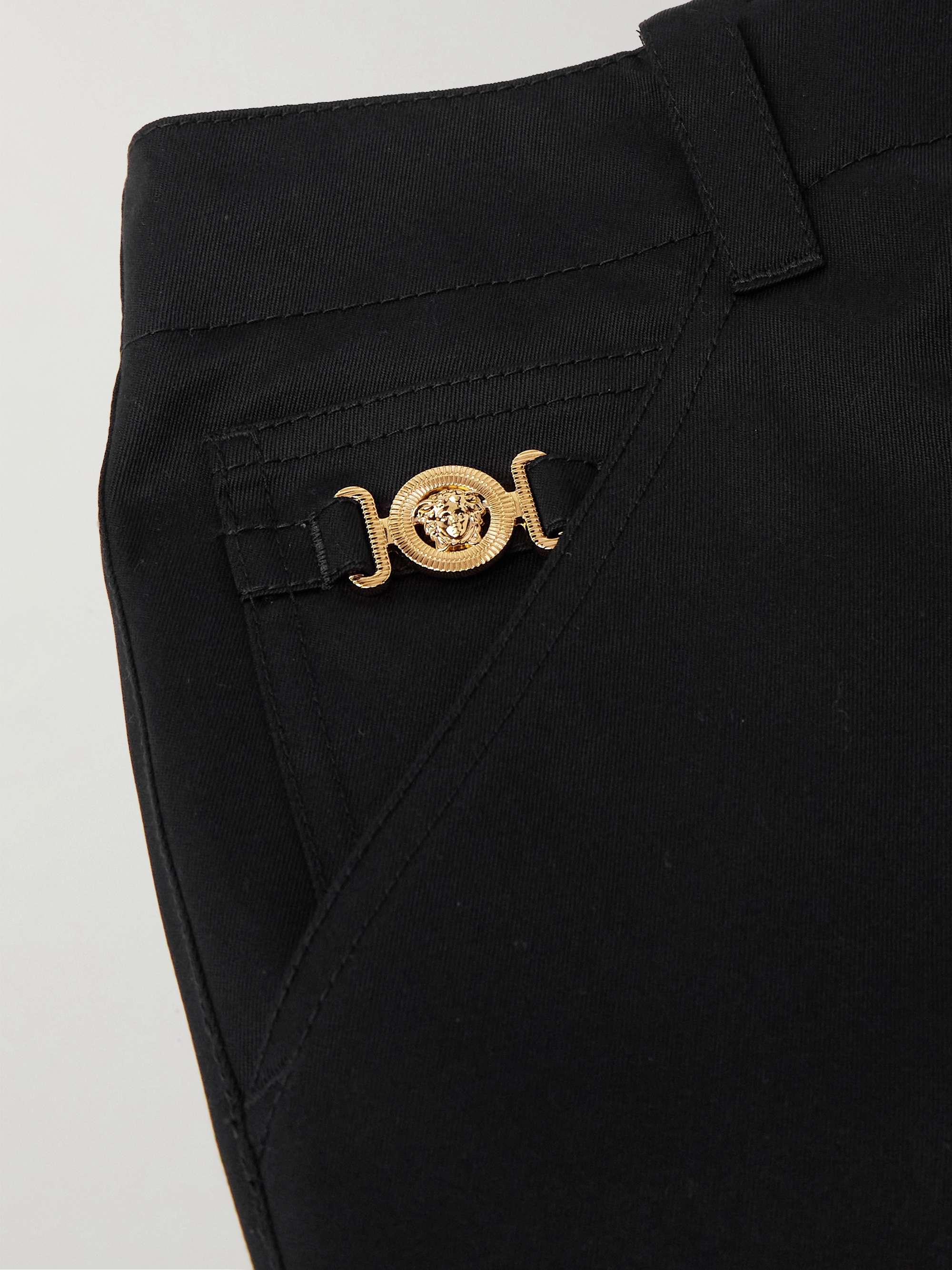 Straight-Leg Embellished Cotton-Gabardine Trousers view