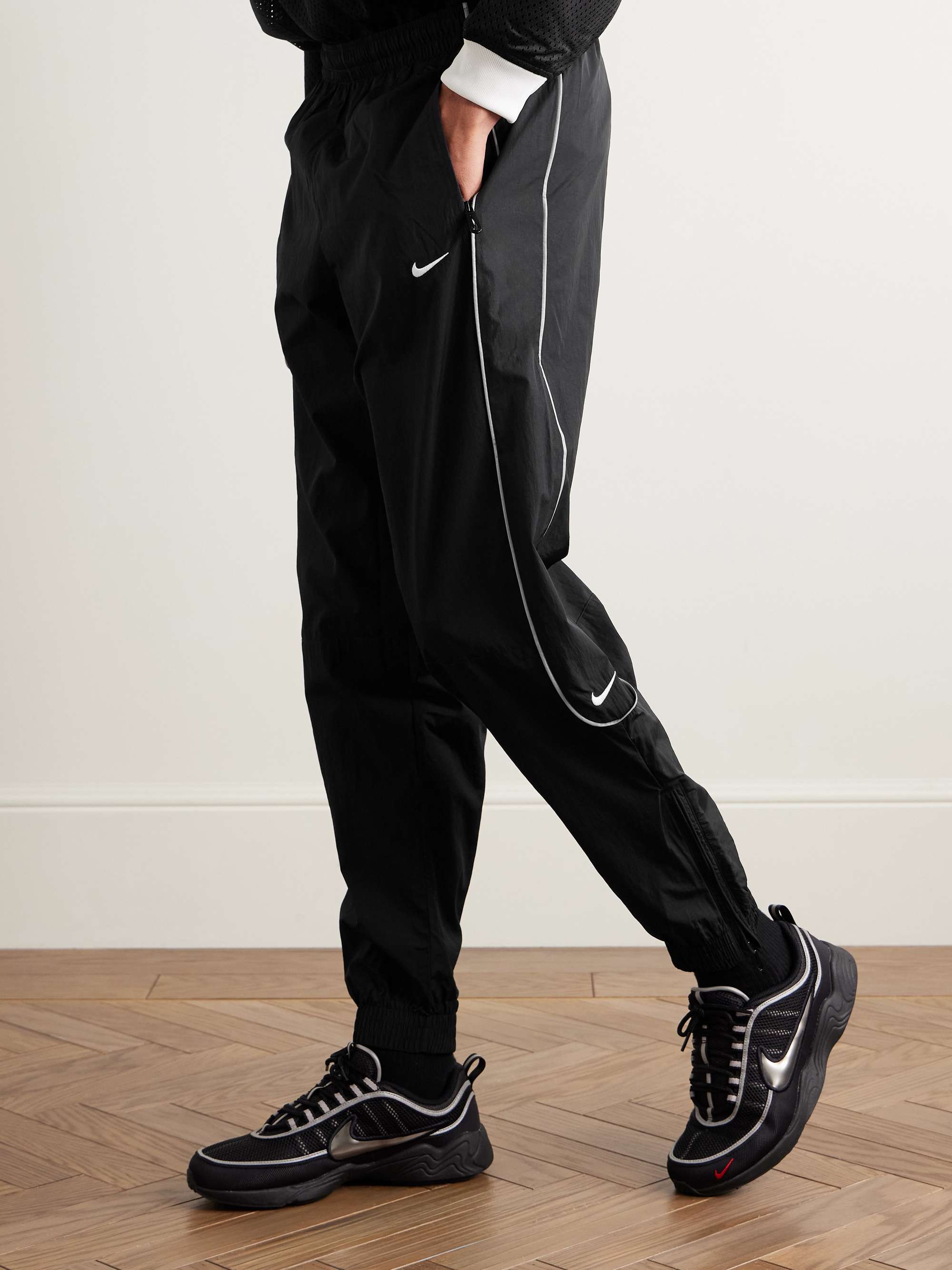 Solo Swoosh Logo-Embroidered Nylon Track Pants view