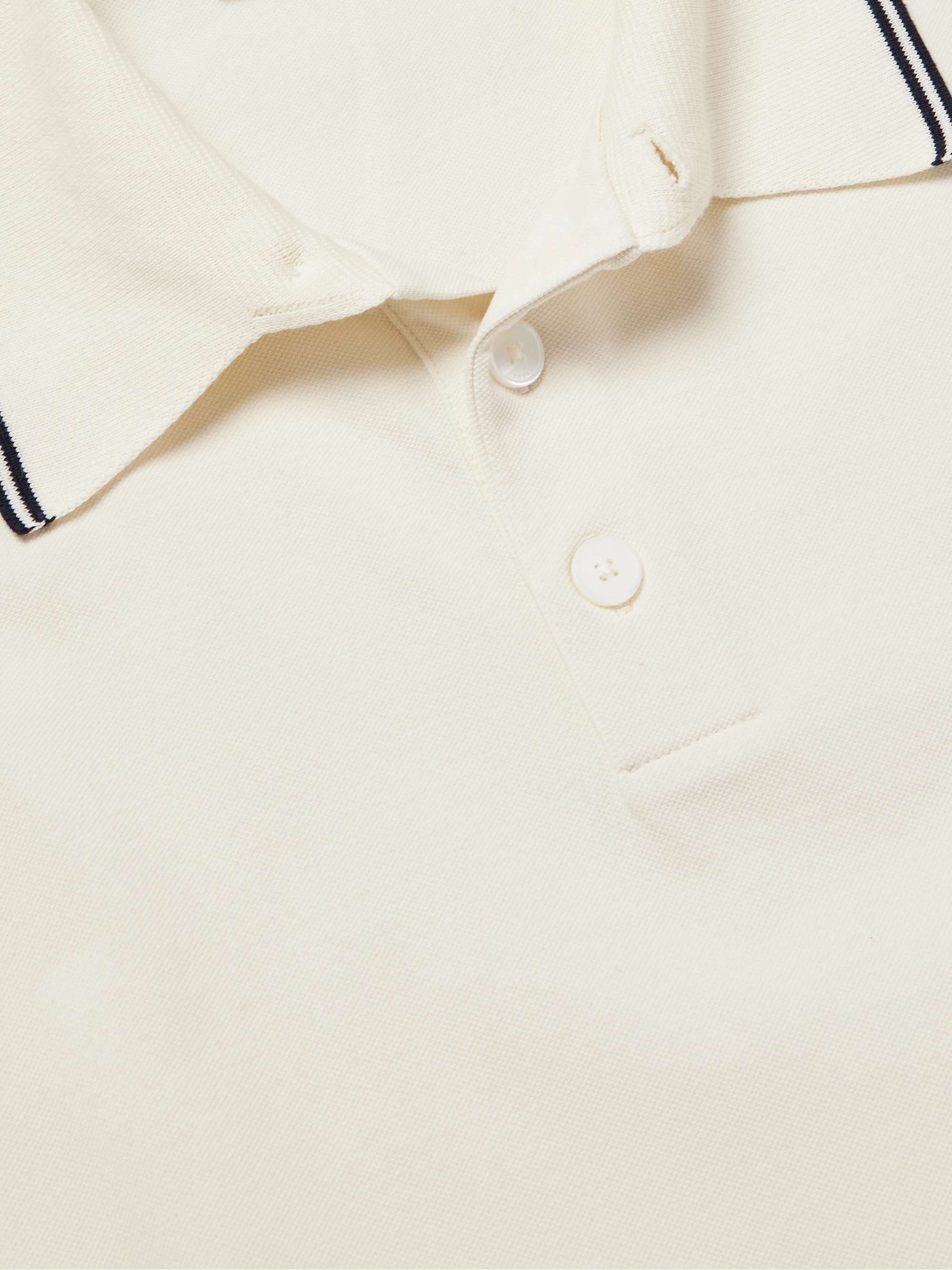 Striped Cotton-Piqué Polo Shirt view
