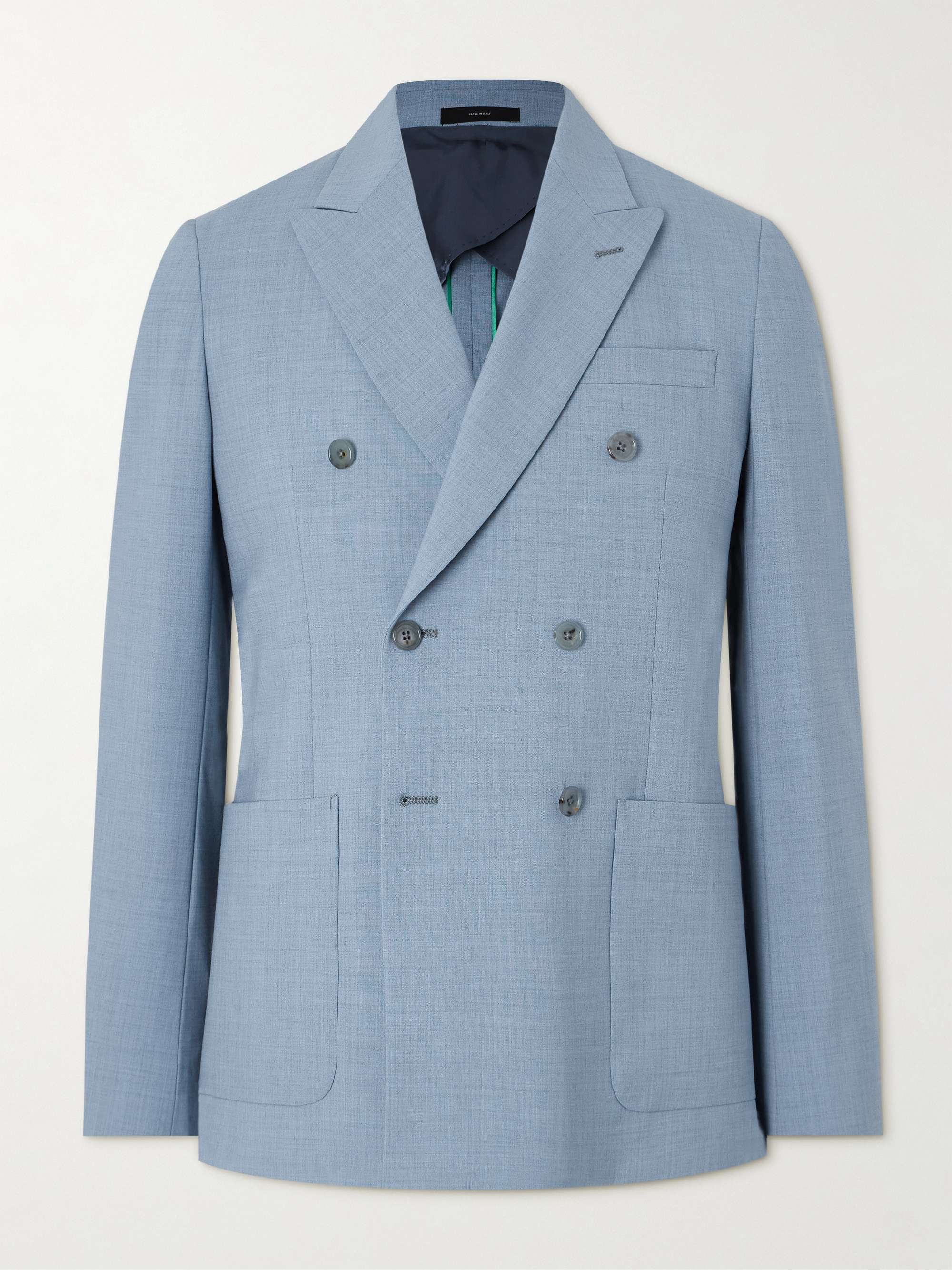 Double-Breasted Wool-Blend Suit Jacket view