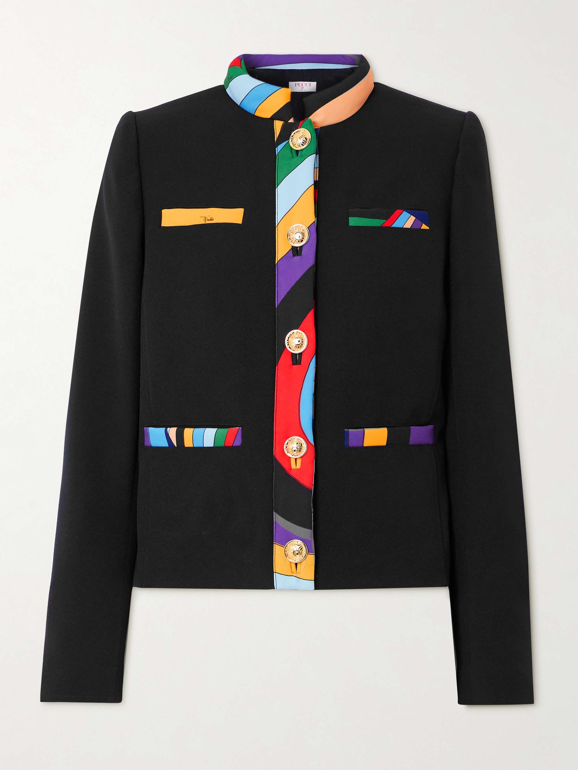 Printed cady jacket view
