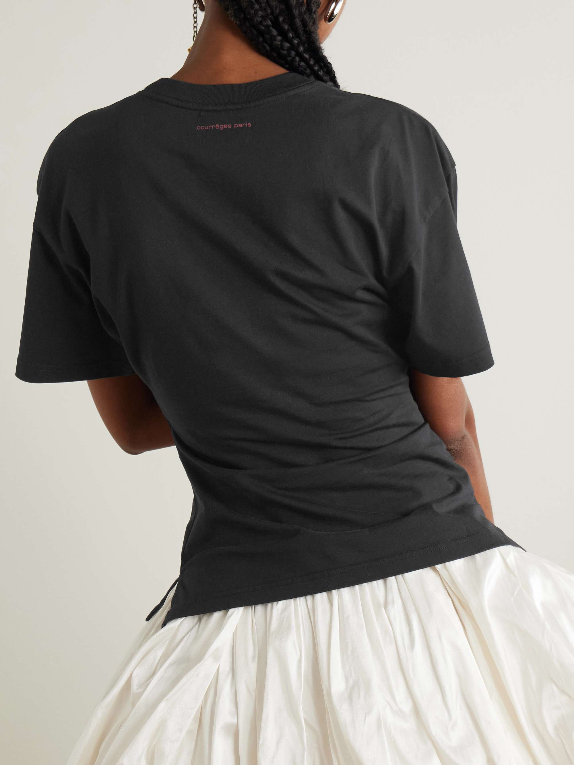 Embroidered printed cotton-jersey T-shirt view