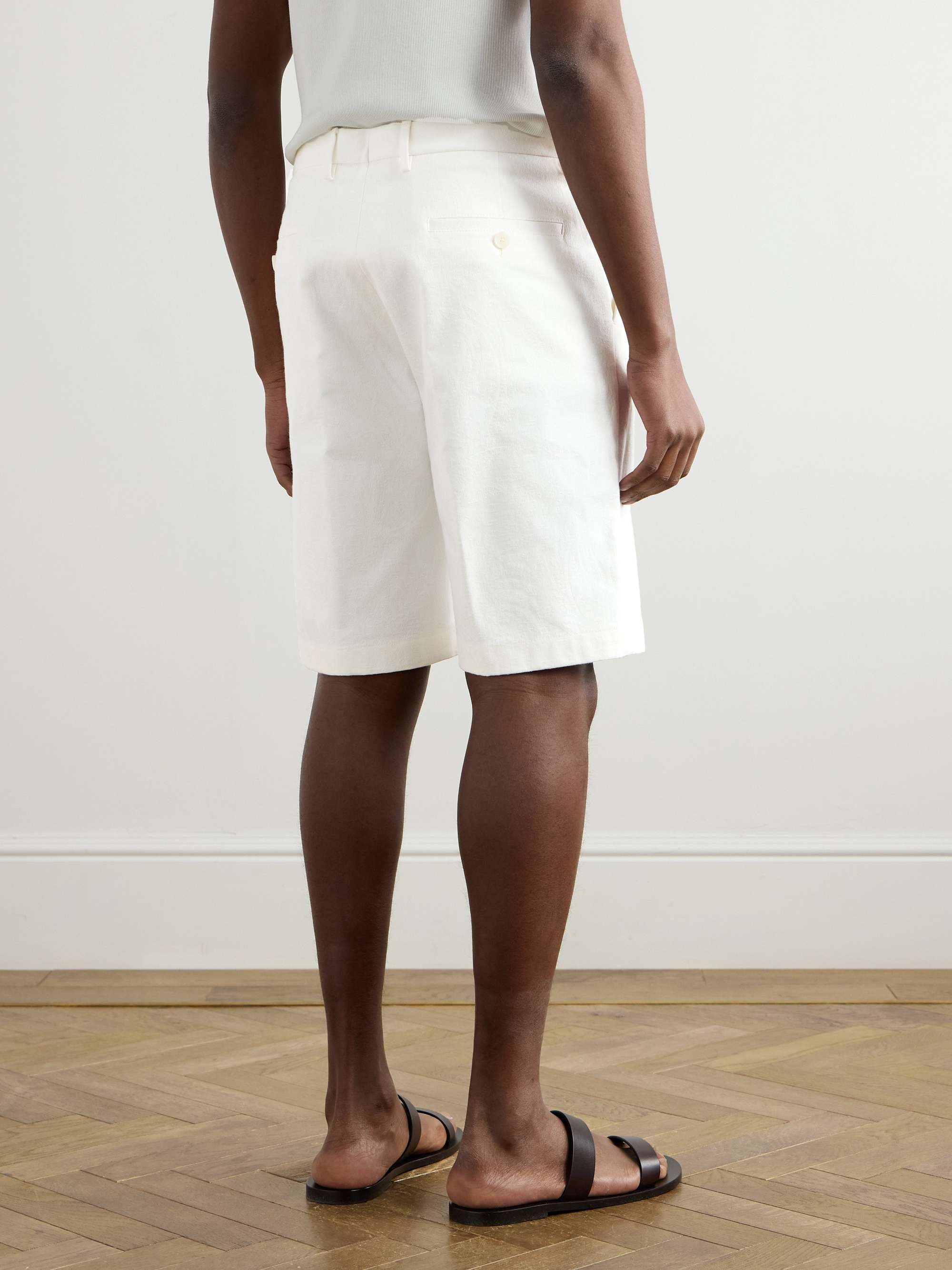 Straight-Leg Paisley-Jacquard Denim Shorts view