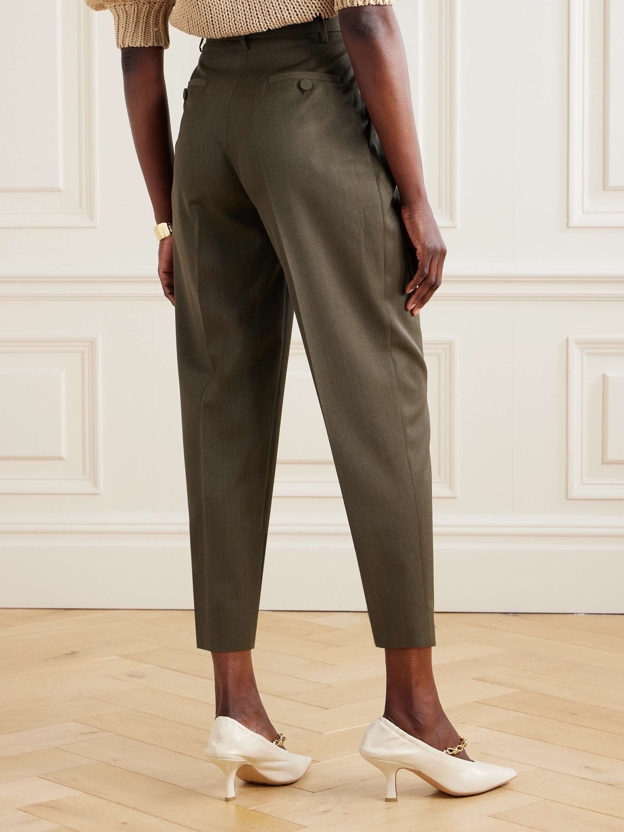 Emmett pleated wool tapered pants view