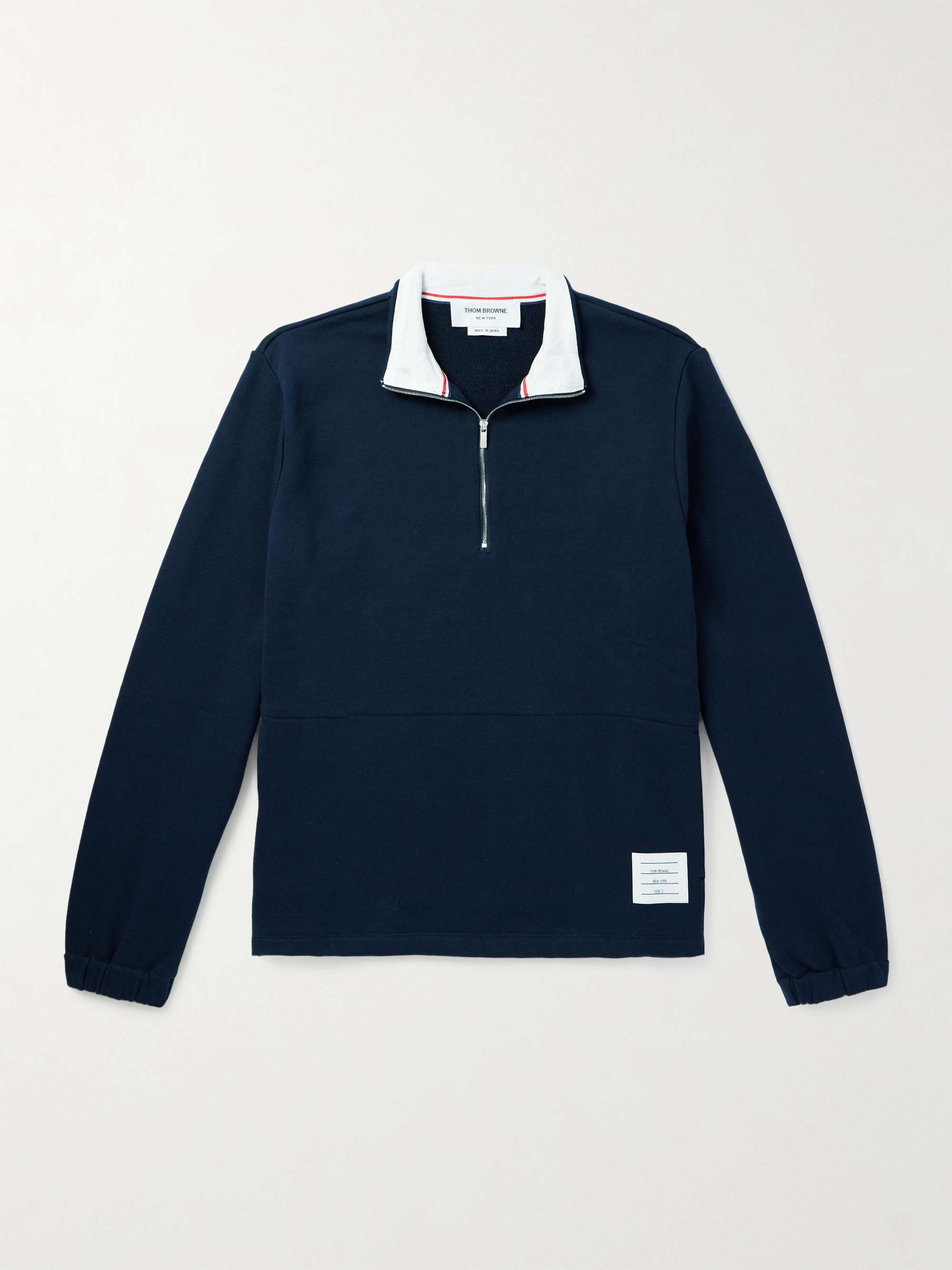 Logo-Appliquéd Cotton-Jersey Half-Zip Sweatshirt view
