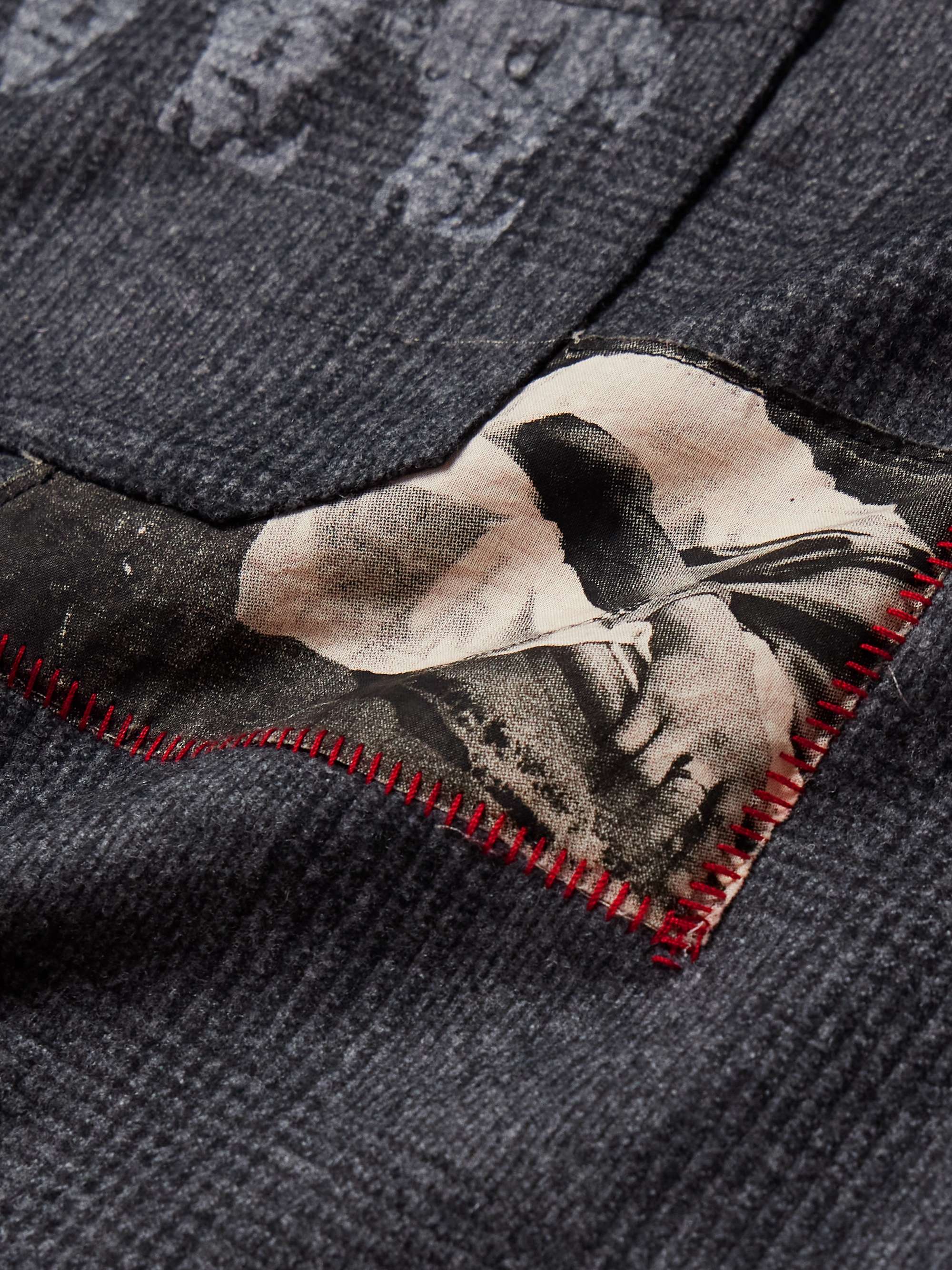 Printed Patchwork Checked Virgin Wool-Flannel Shirt view