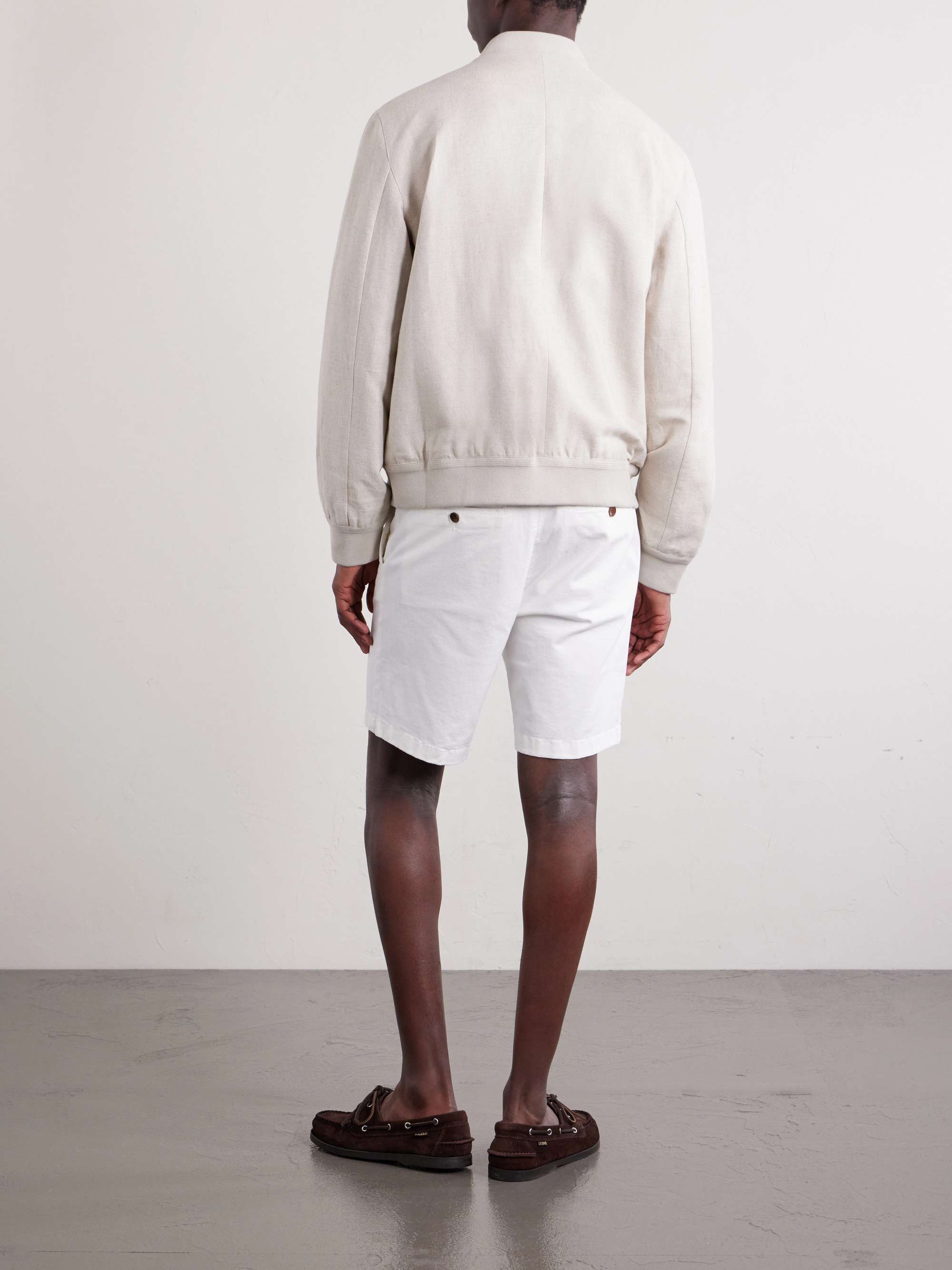 Linen and Cotton-Blend Bomber Jacket view