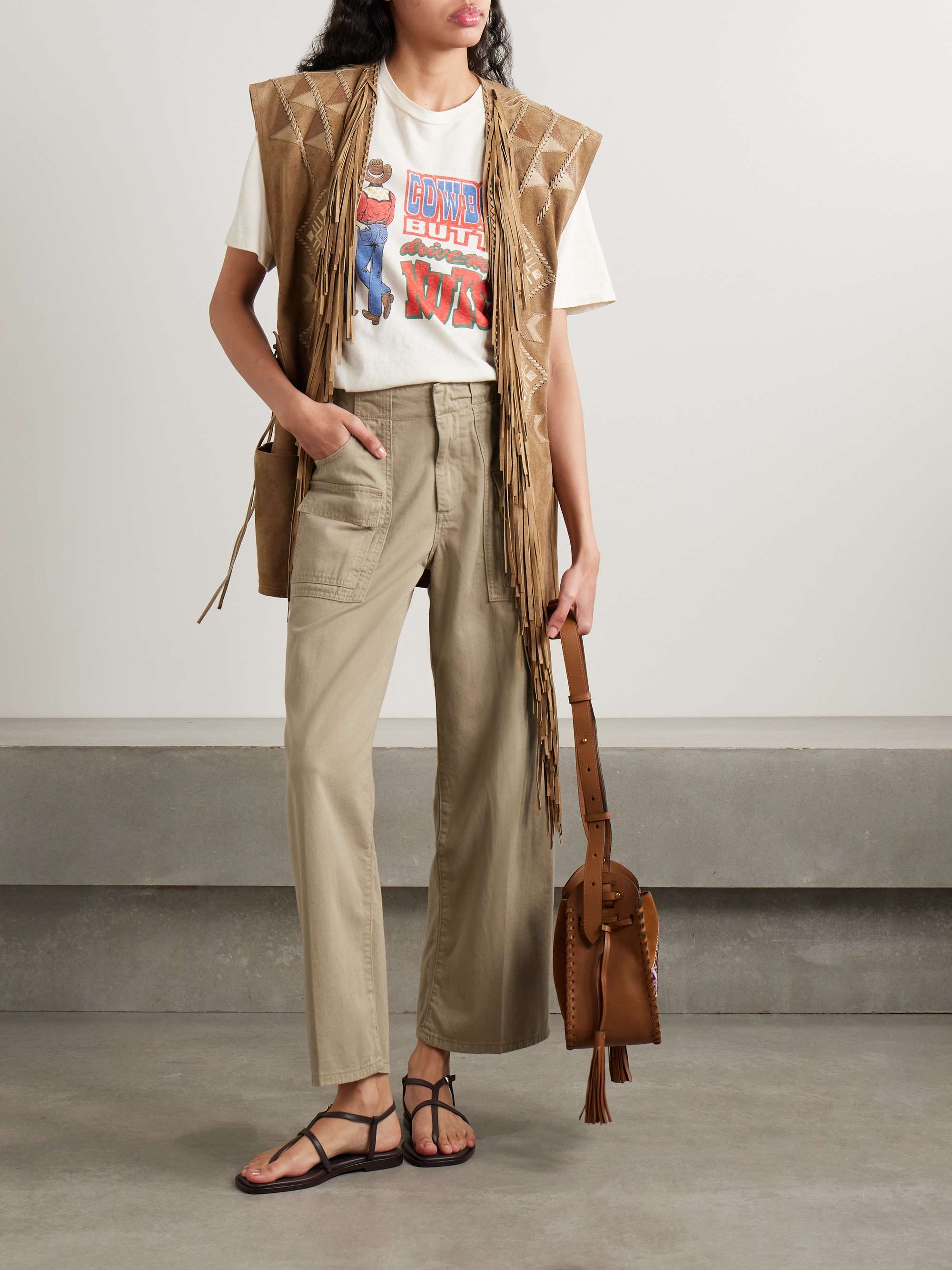 The Arizona cotton-twill wide-leg cargo pants view