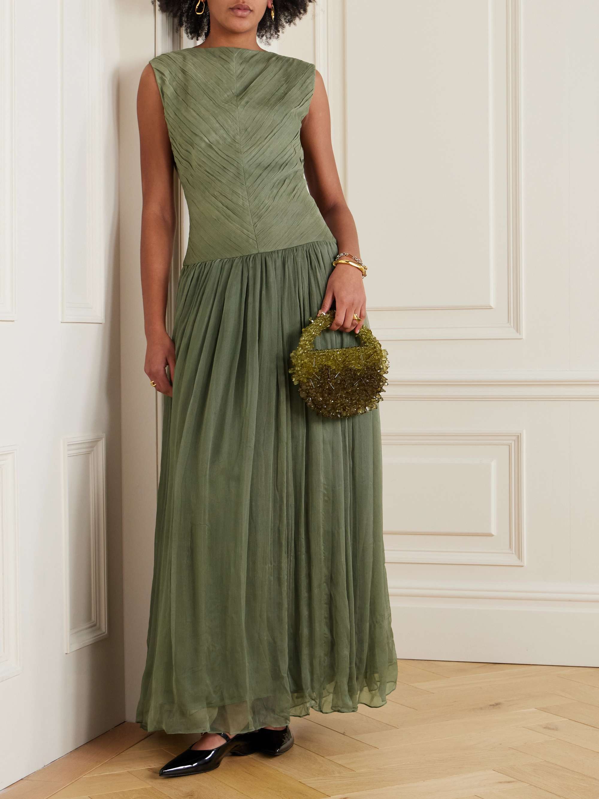 Eden pintucked chiffon gown view