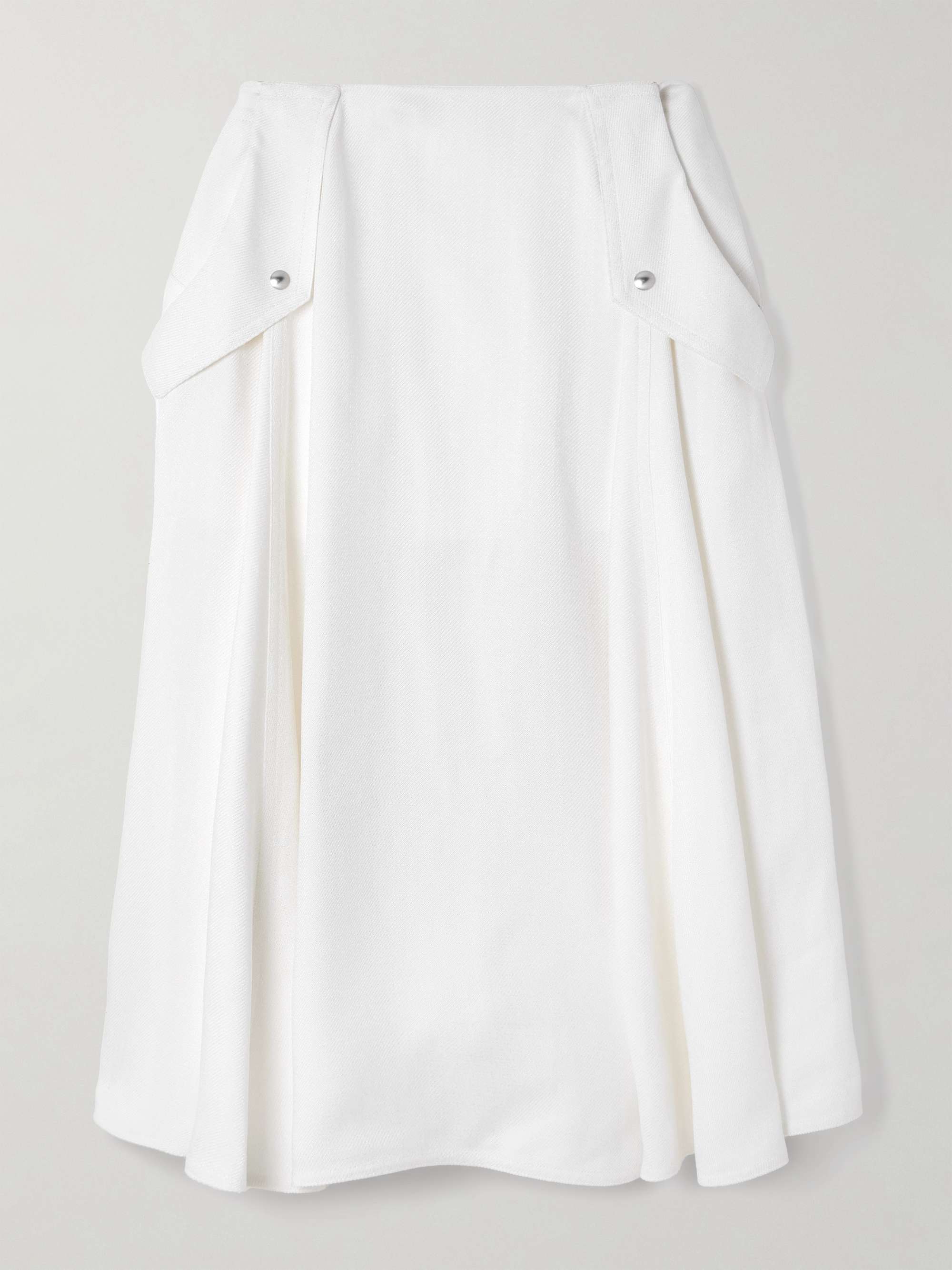 Pleated twill midi skirt view