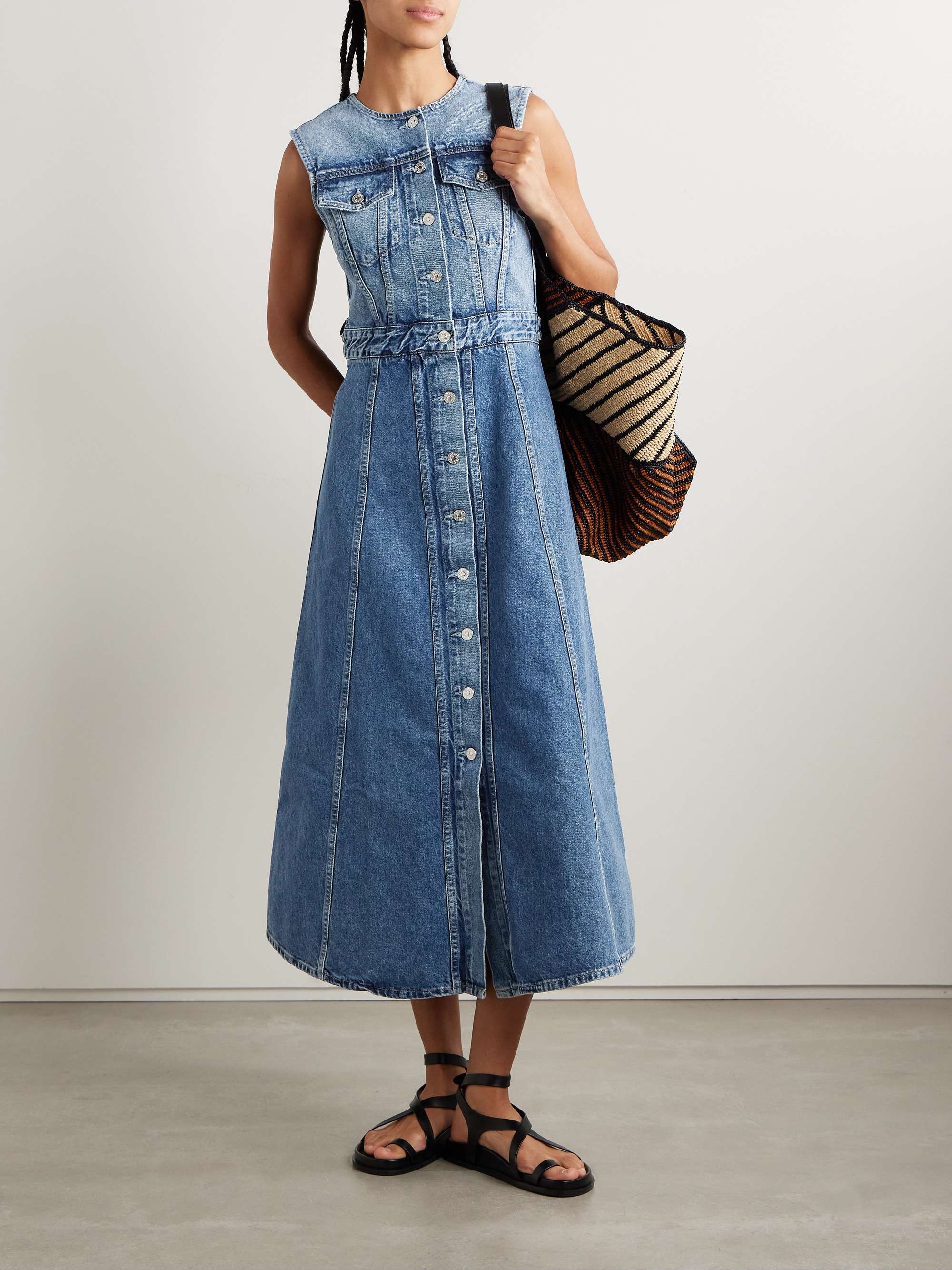 Idalene organic denim midi shirt dress view