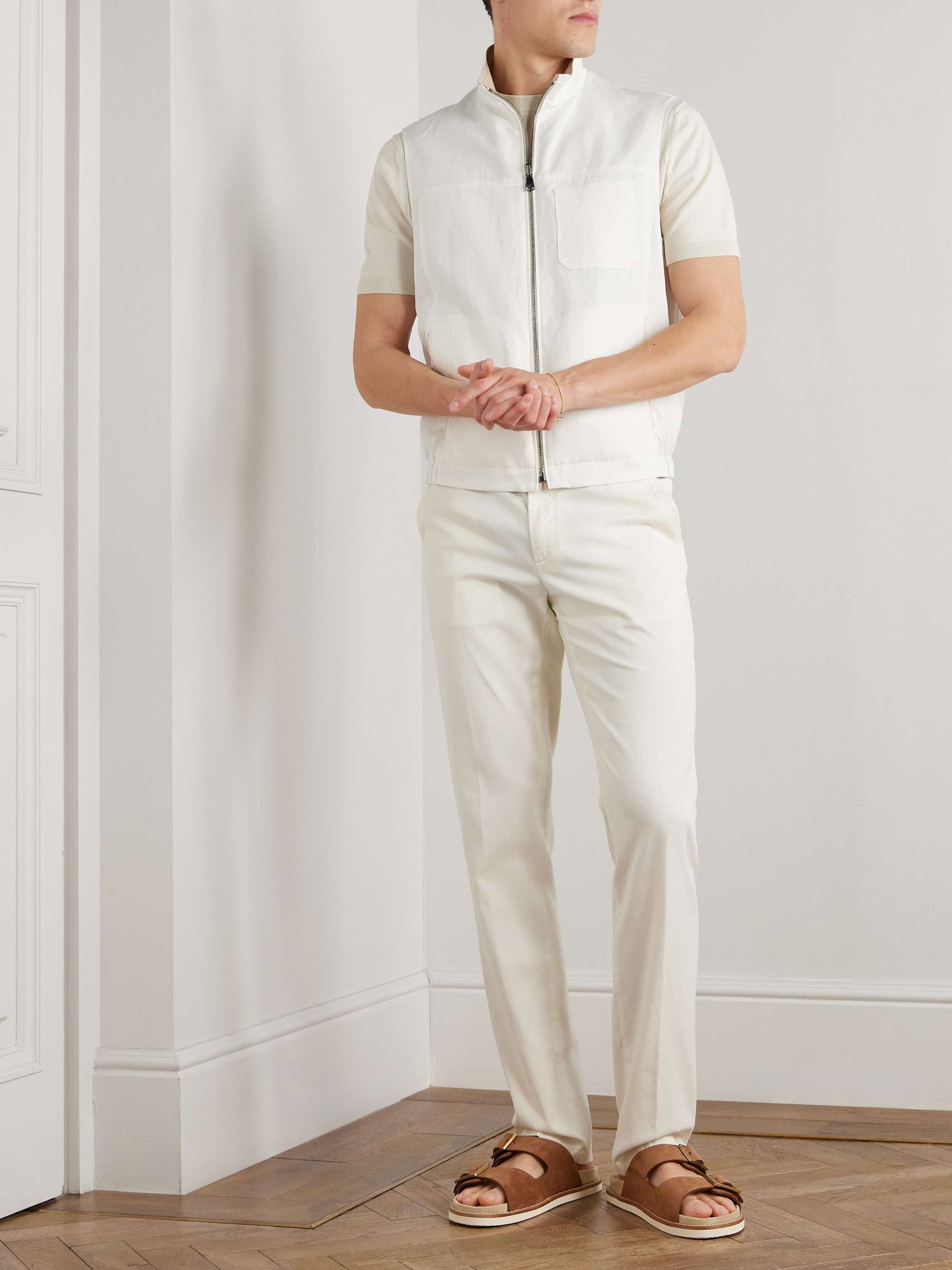 Reversible Linen and Silk-Blend Zip-Up Gilet view