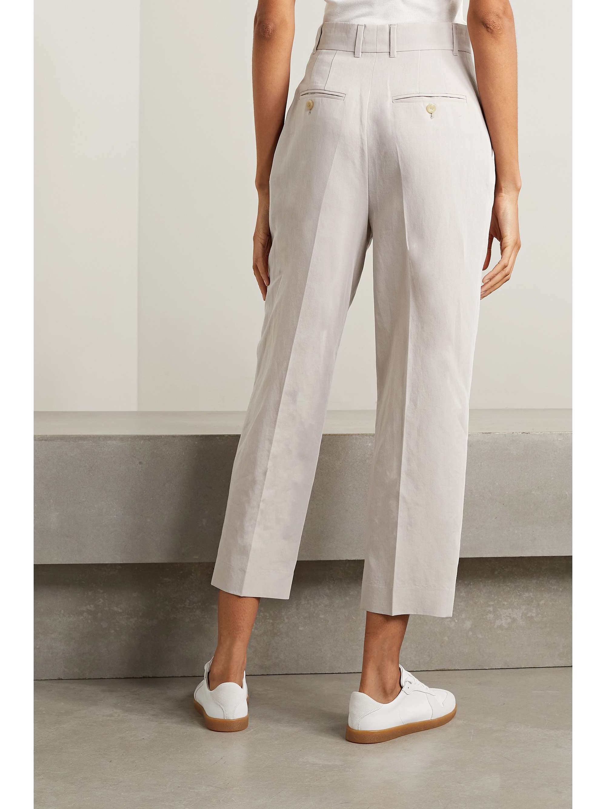 Wybie cropped pleated wool-blend twill wide-leg pants view