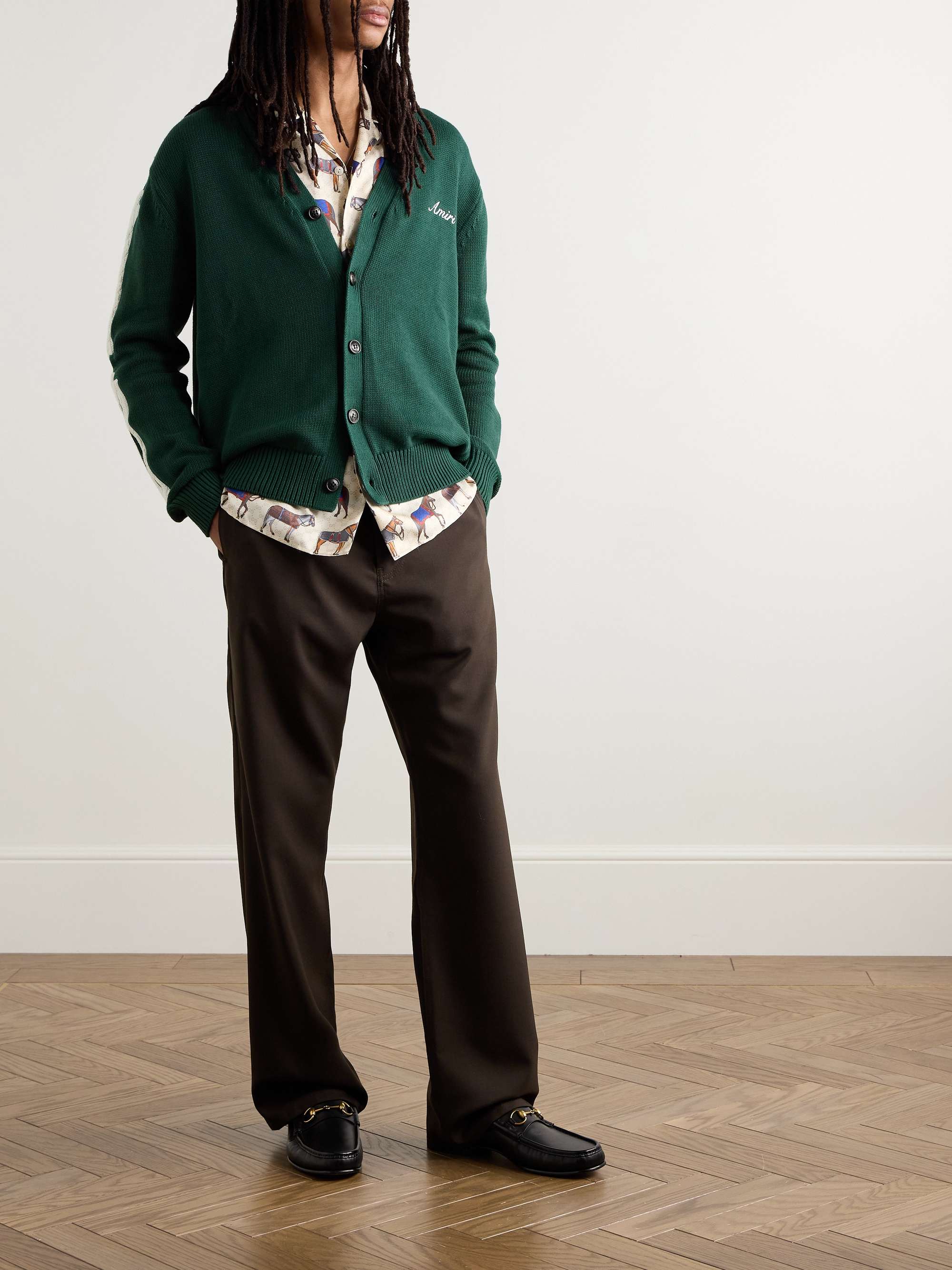 Bones Logo-Embroidered Appliquéd Cotton Cardigan view