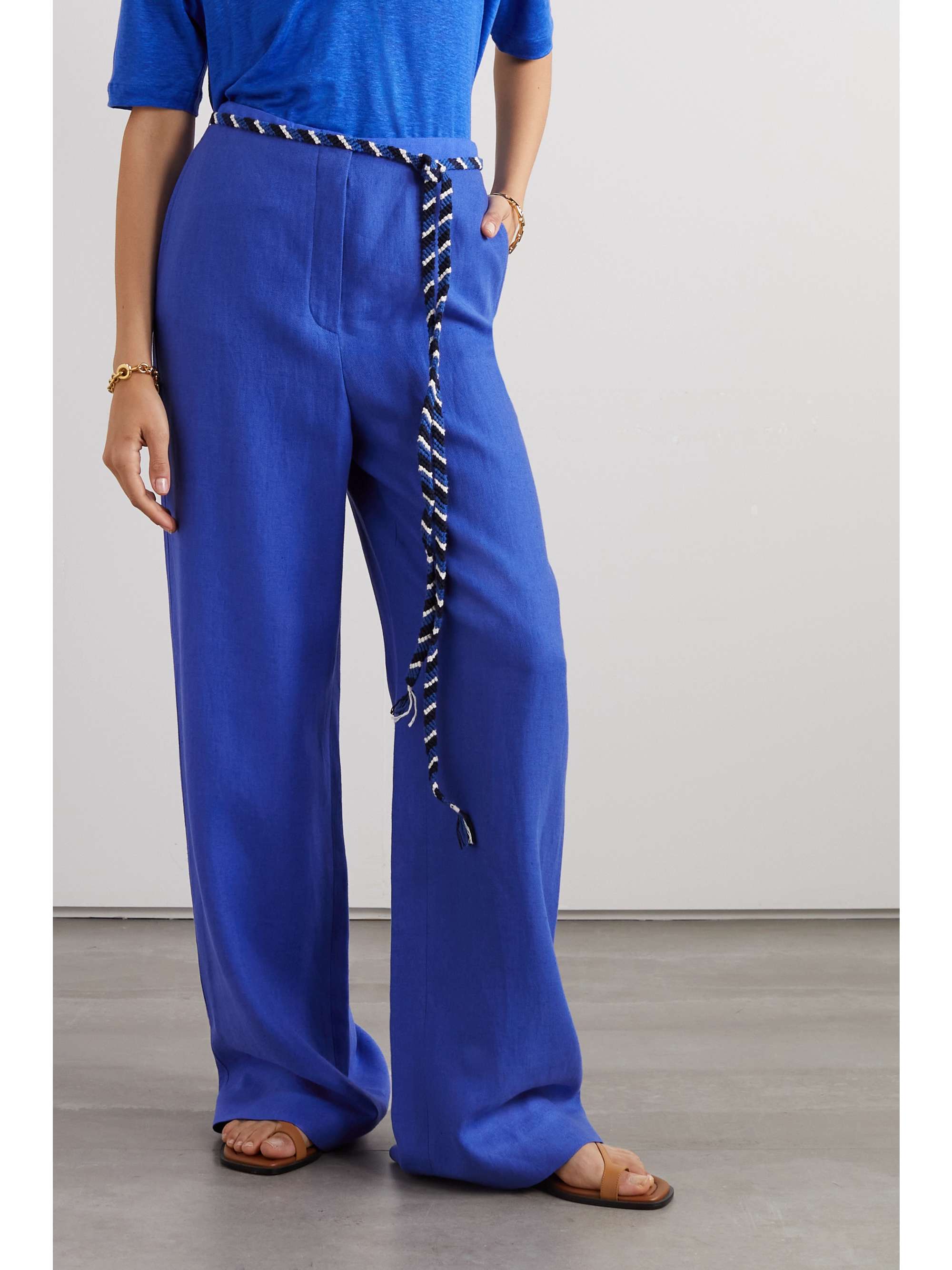 Antigua linen-twill wide-leg pants view