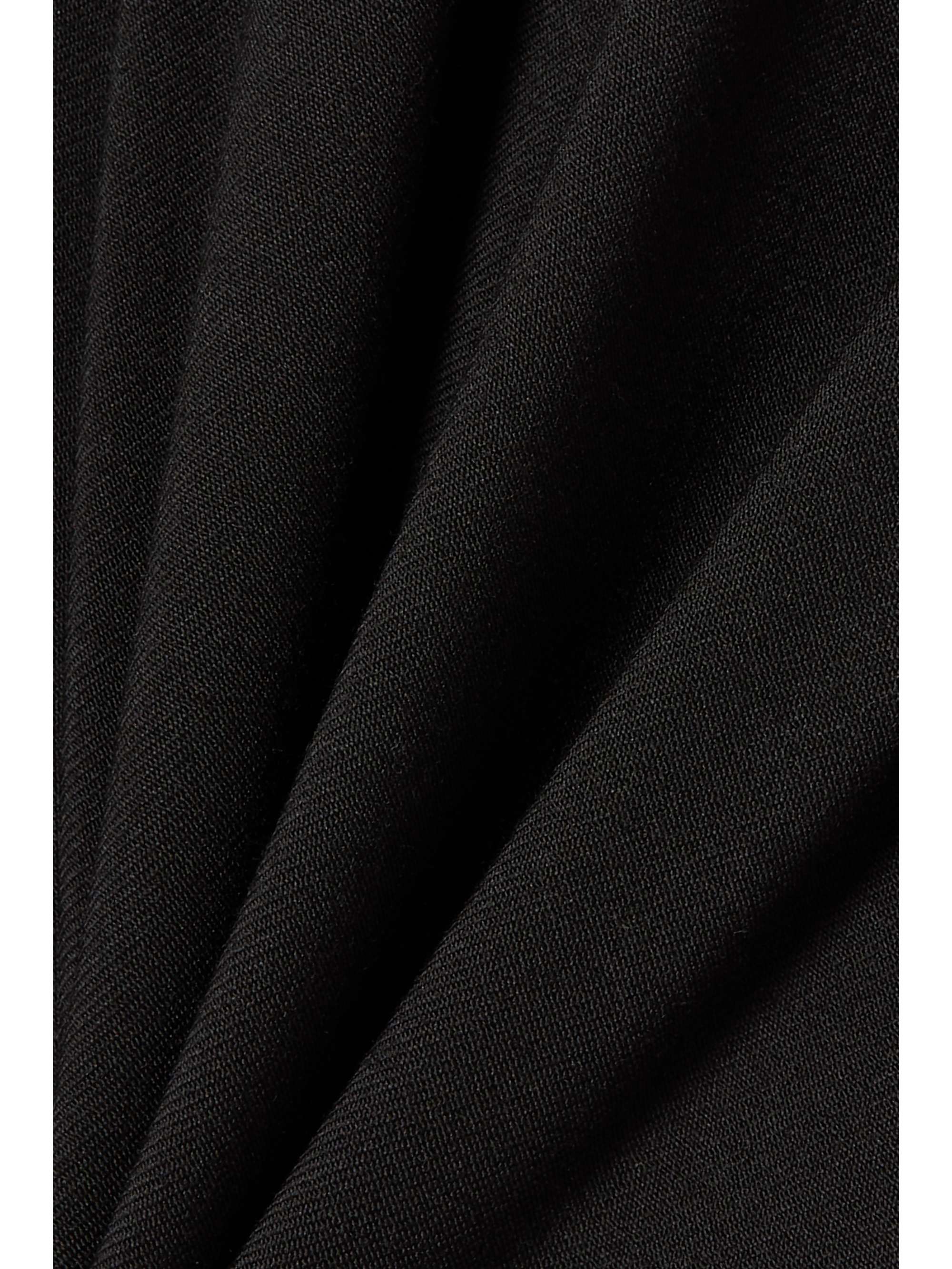 Belted pleated leather-trimmed wool-blend tapered pants view