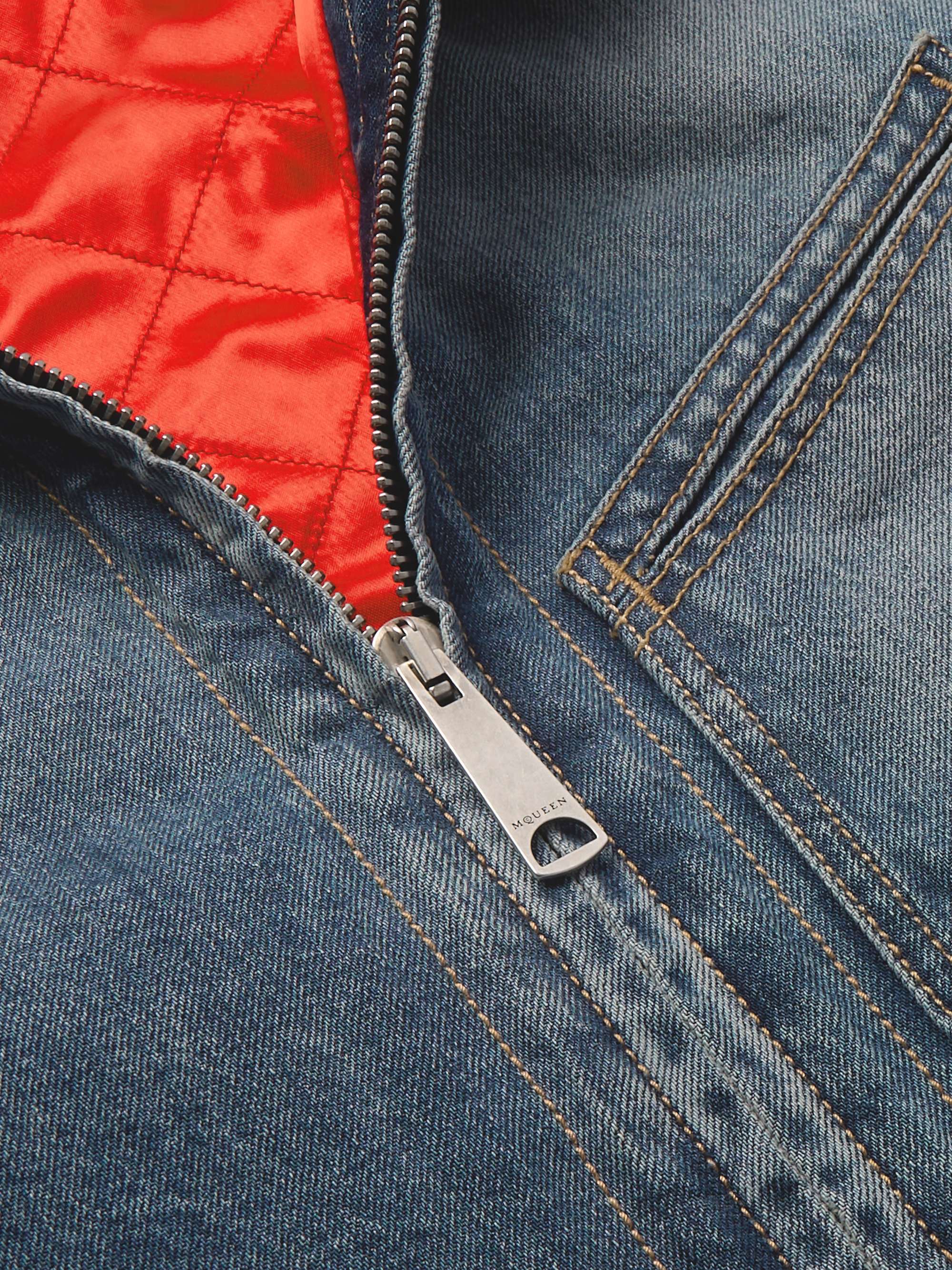 Suede-Trimmed Denim Jacket view