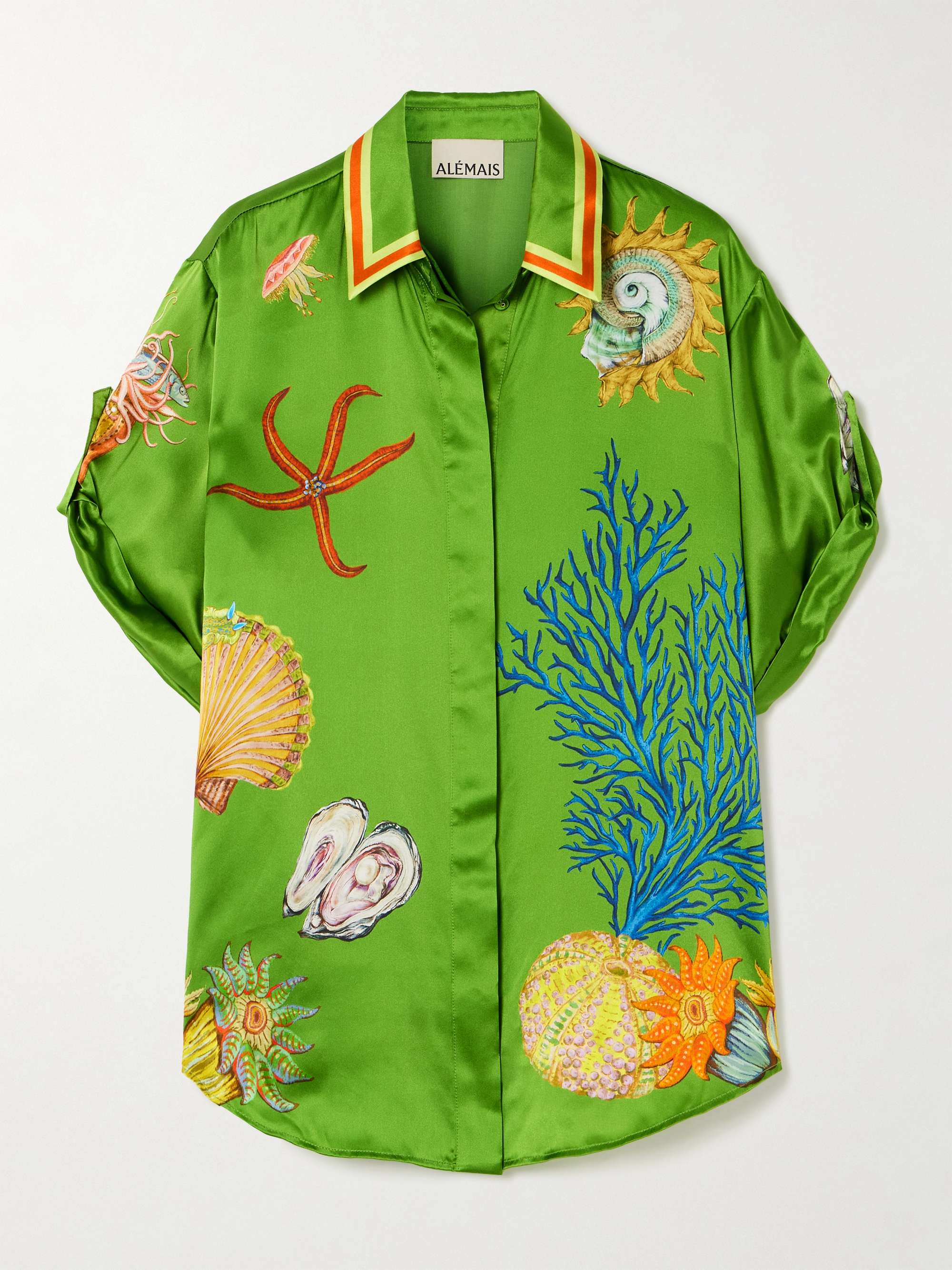 + Sam Pauletto Aquatica printed silk-satin shirt view