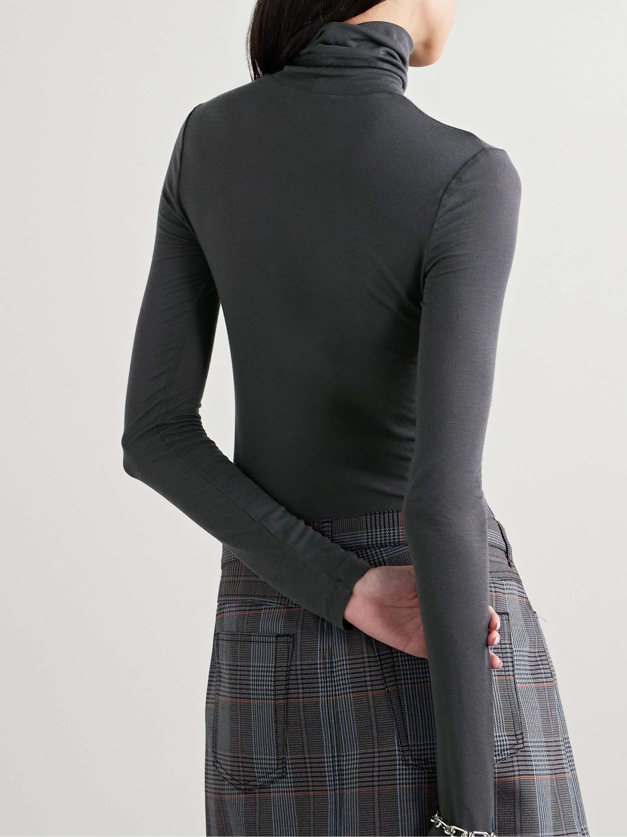 Pascale stretch-Lyocell turtleneck top view