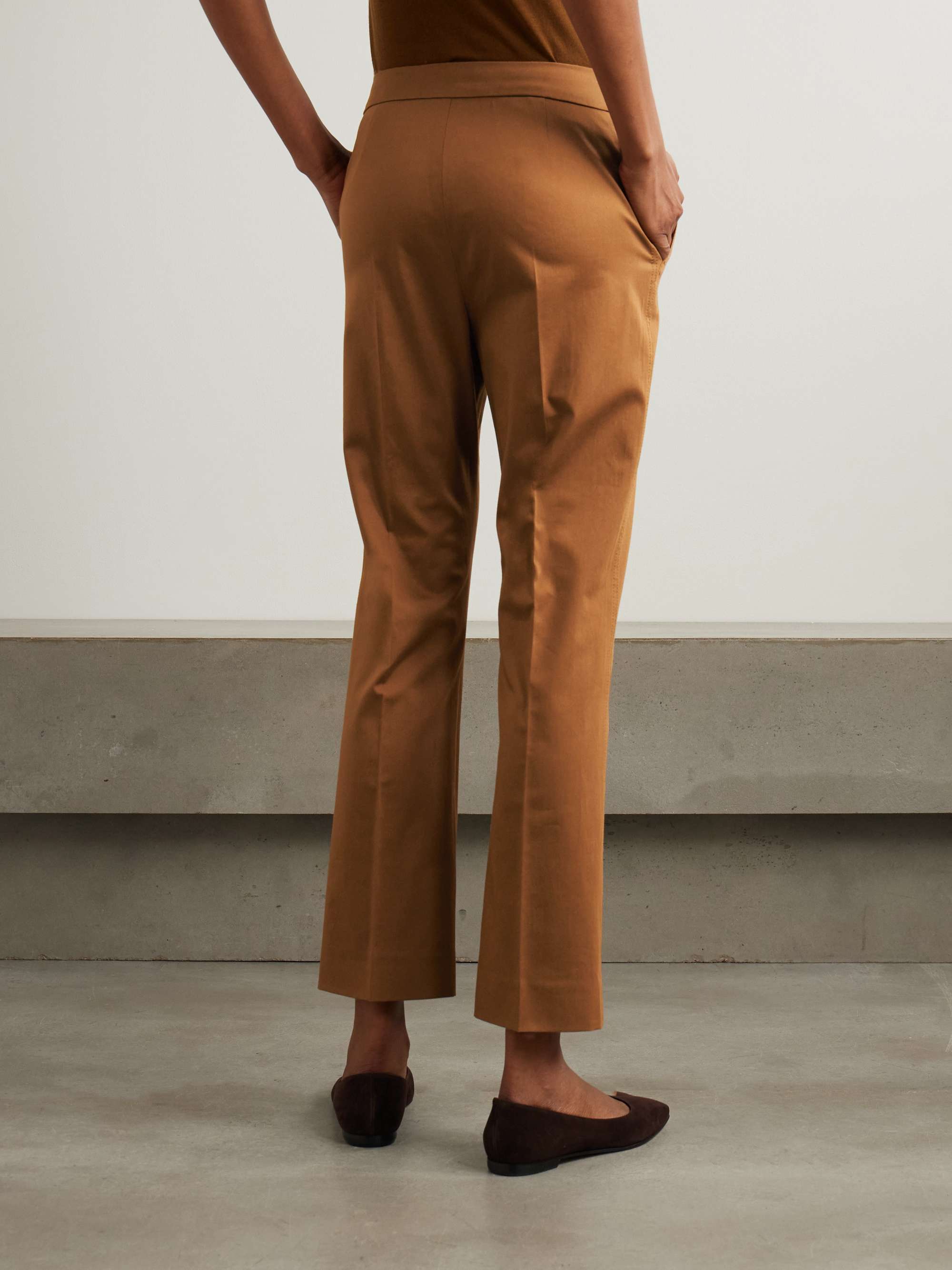 Okra cotton-blend straight-leg pants view