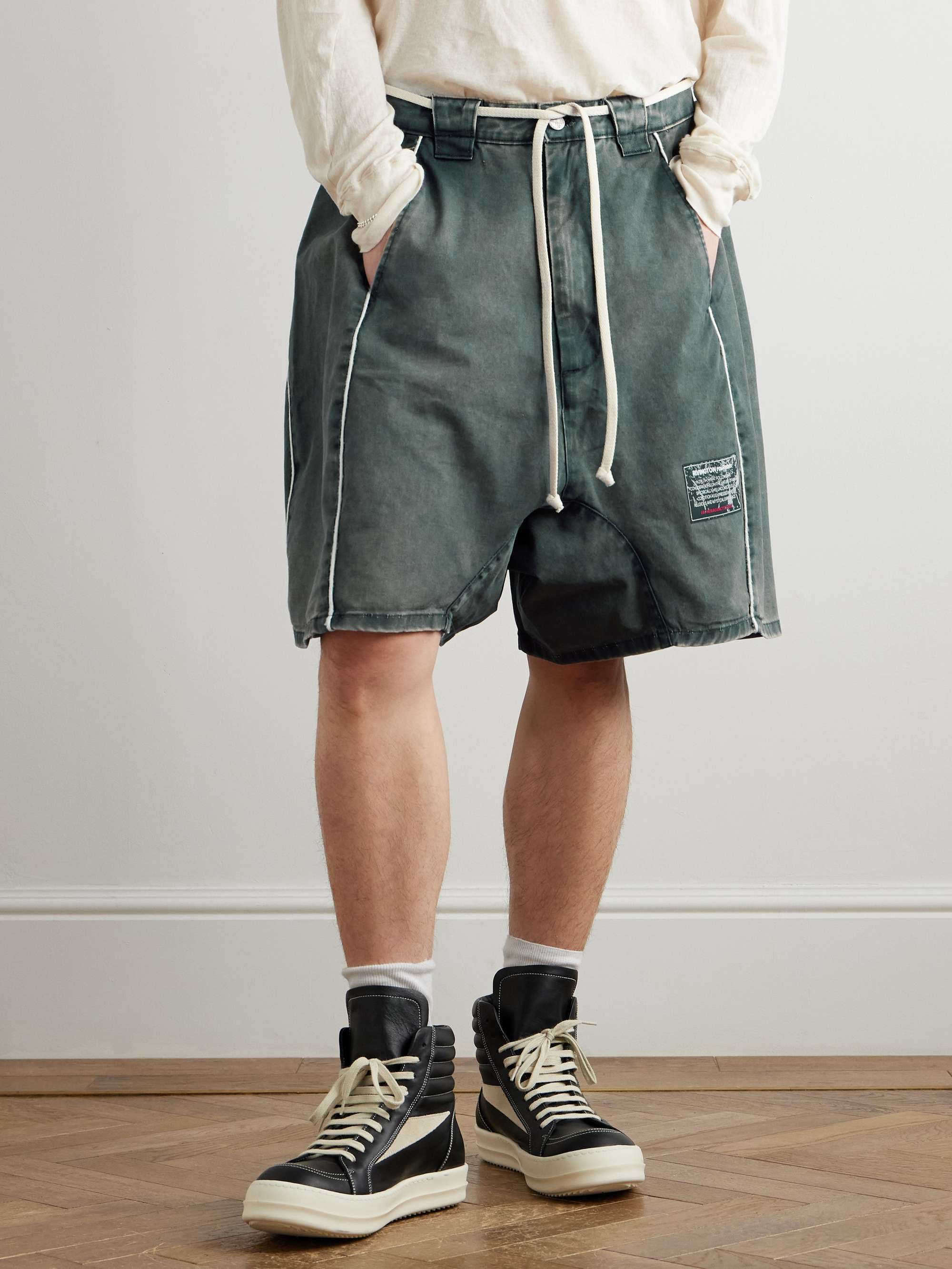 Father Pontius Wide-Leg Belted Cotton Shorts view