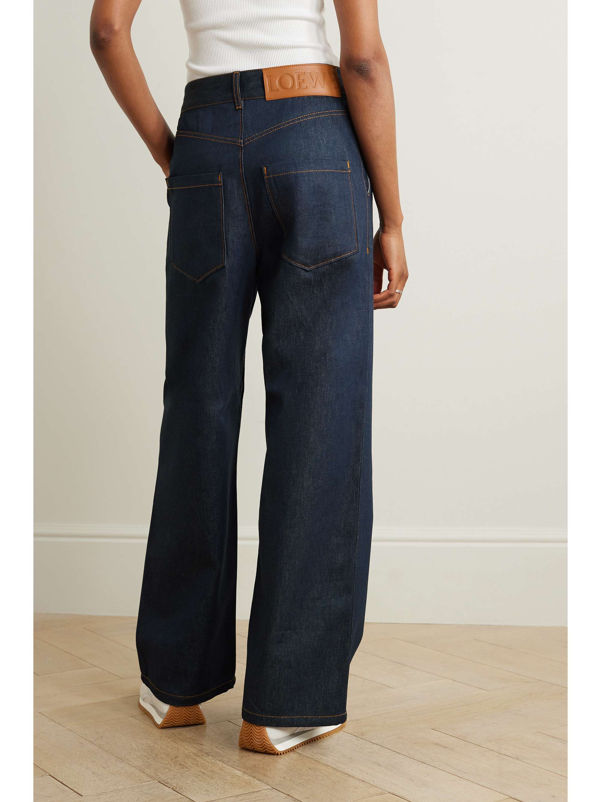 Anagram cutout high-rise straight-leg jeans view