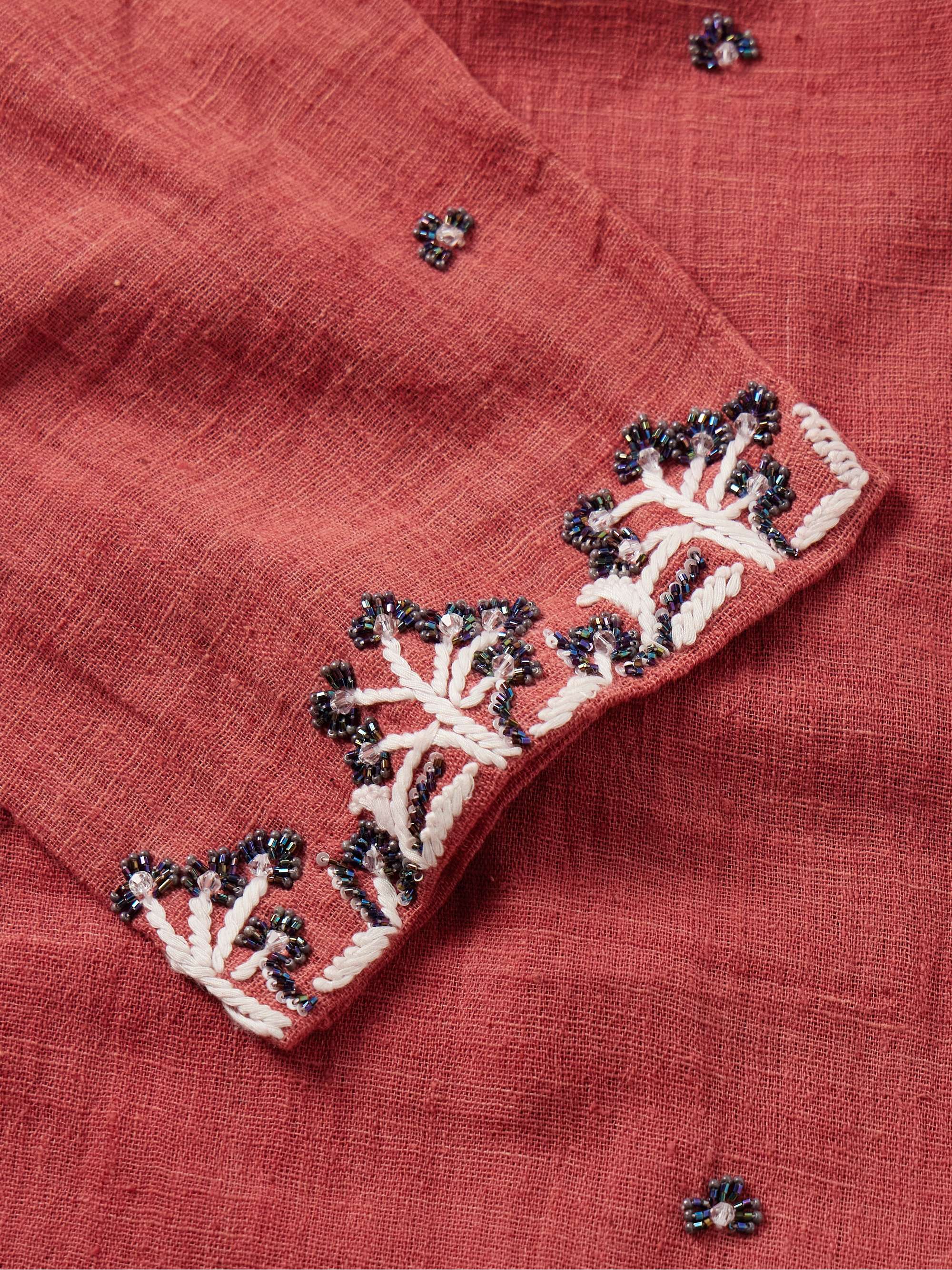 Beaded Embroidered Cotton Shirt view