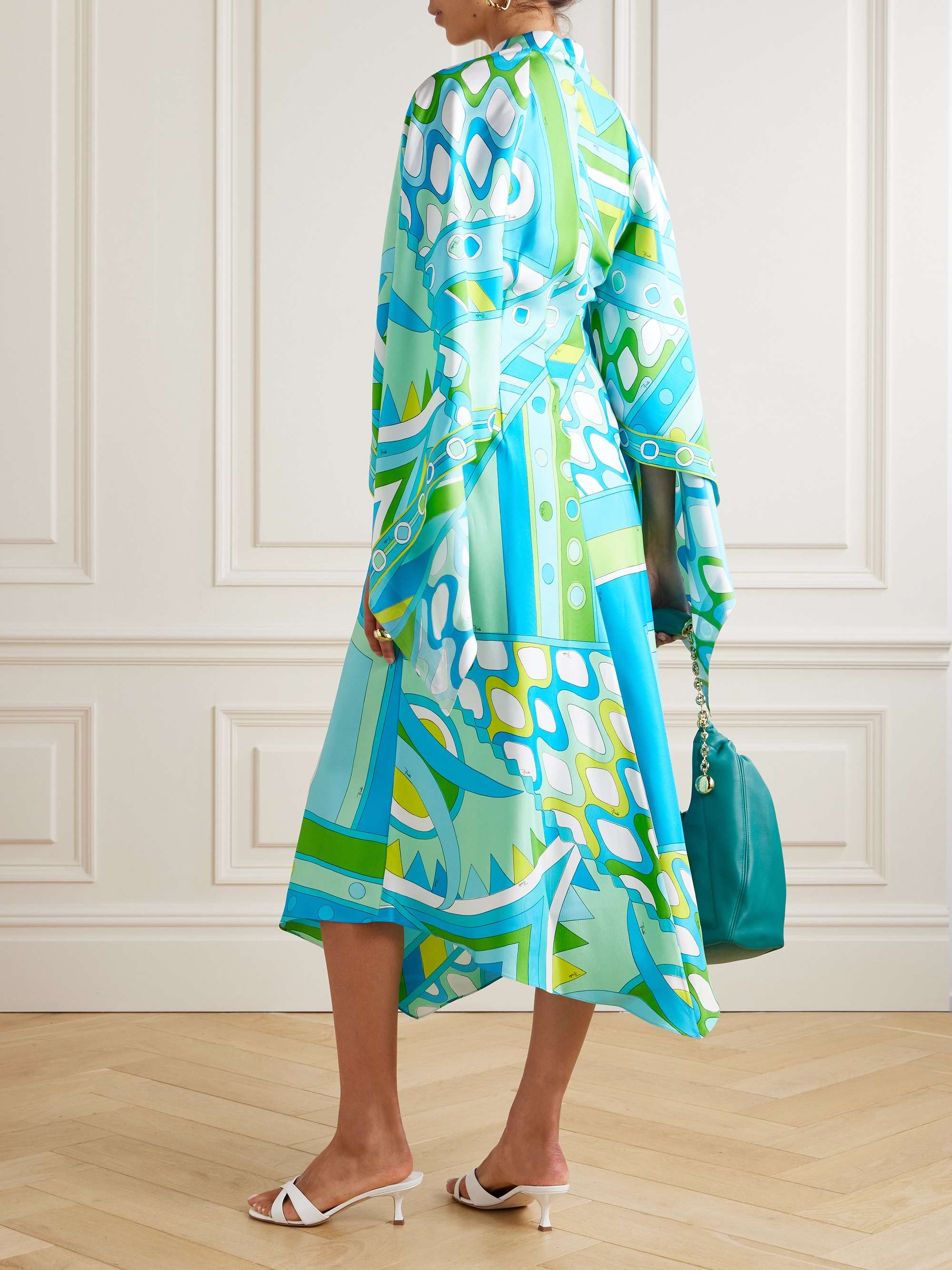 Printed silk-twill kaftan view