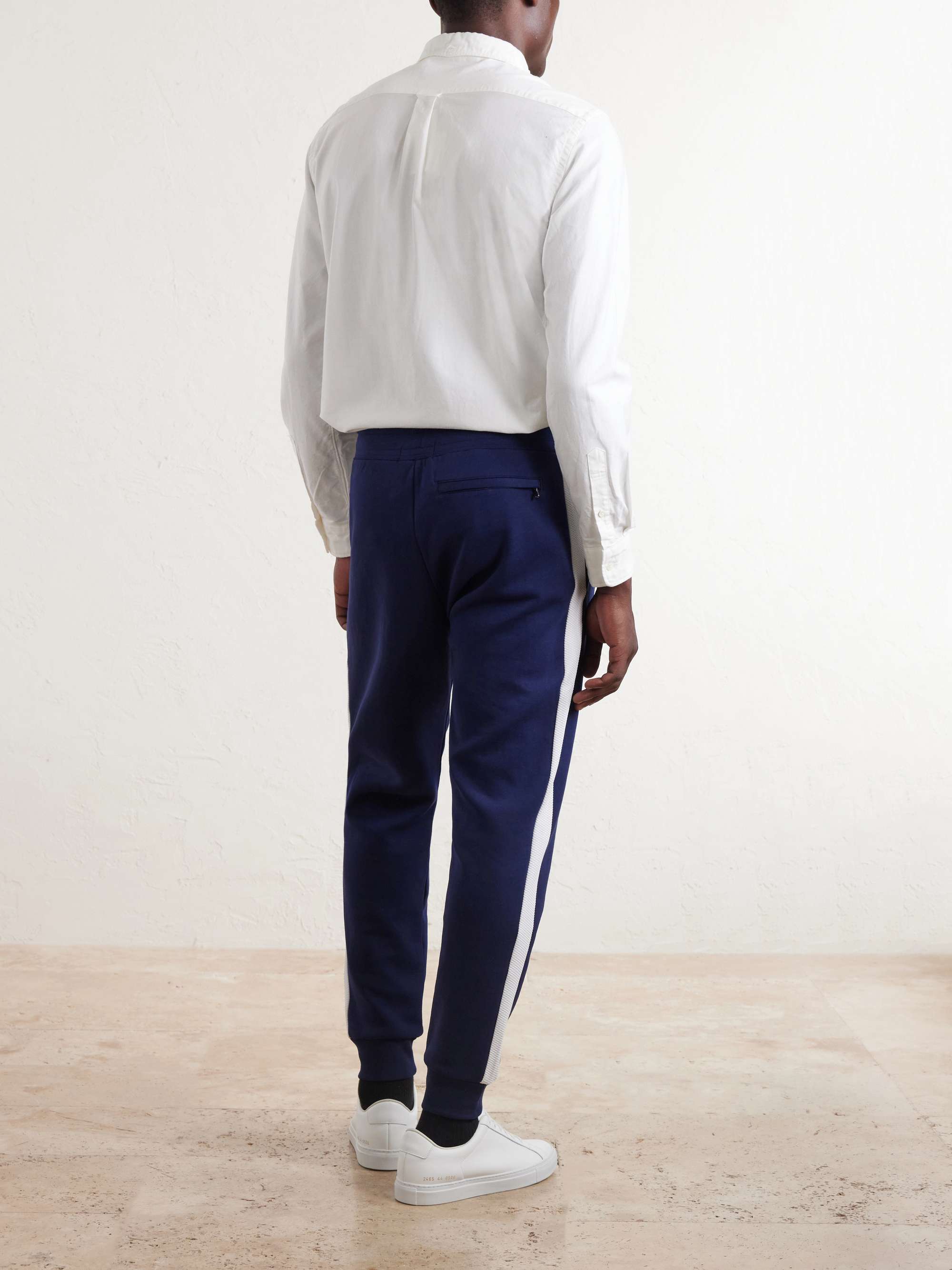 + Wimbledon Tapered Mesh-Trimmed Cotton-Blend Track Pants view