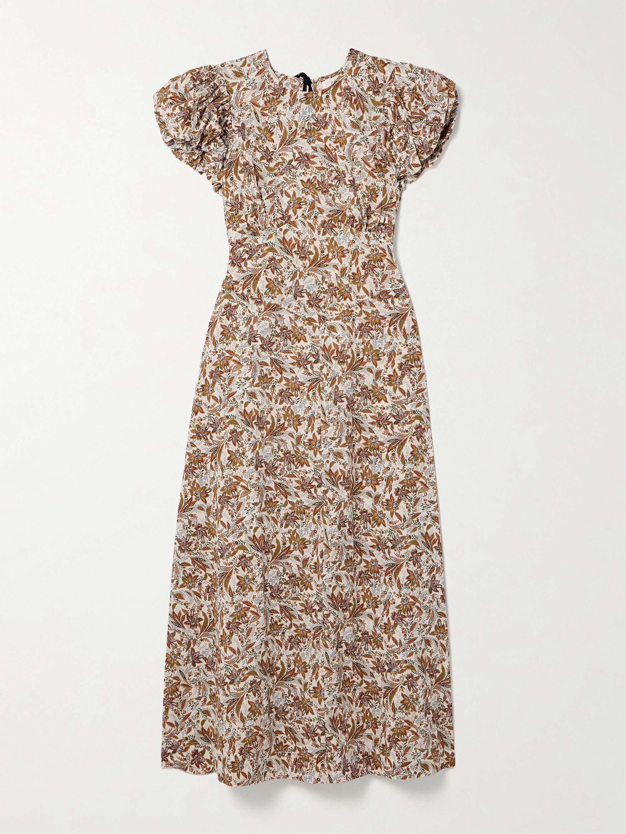 Rhodia floral-print organic cotton-voile midi dress view