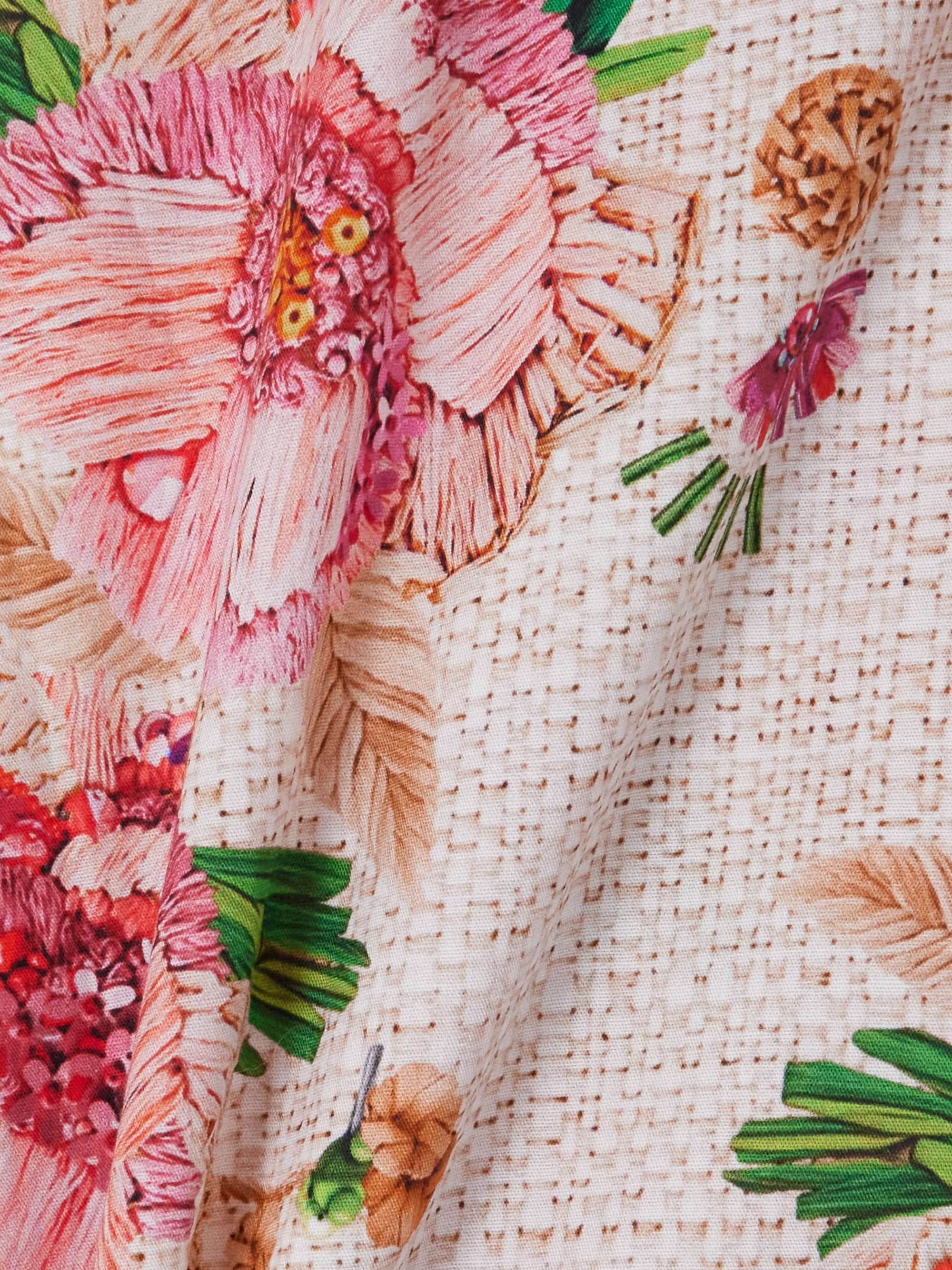 Etta floral-print cotton-poplin midi skirt view