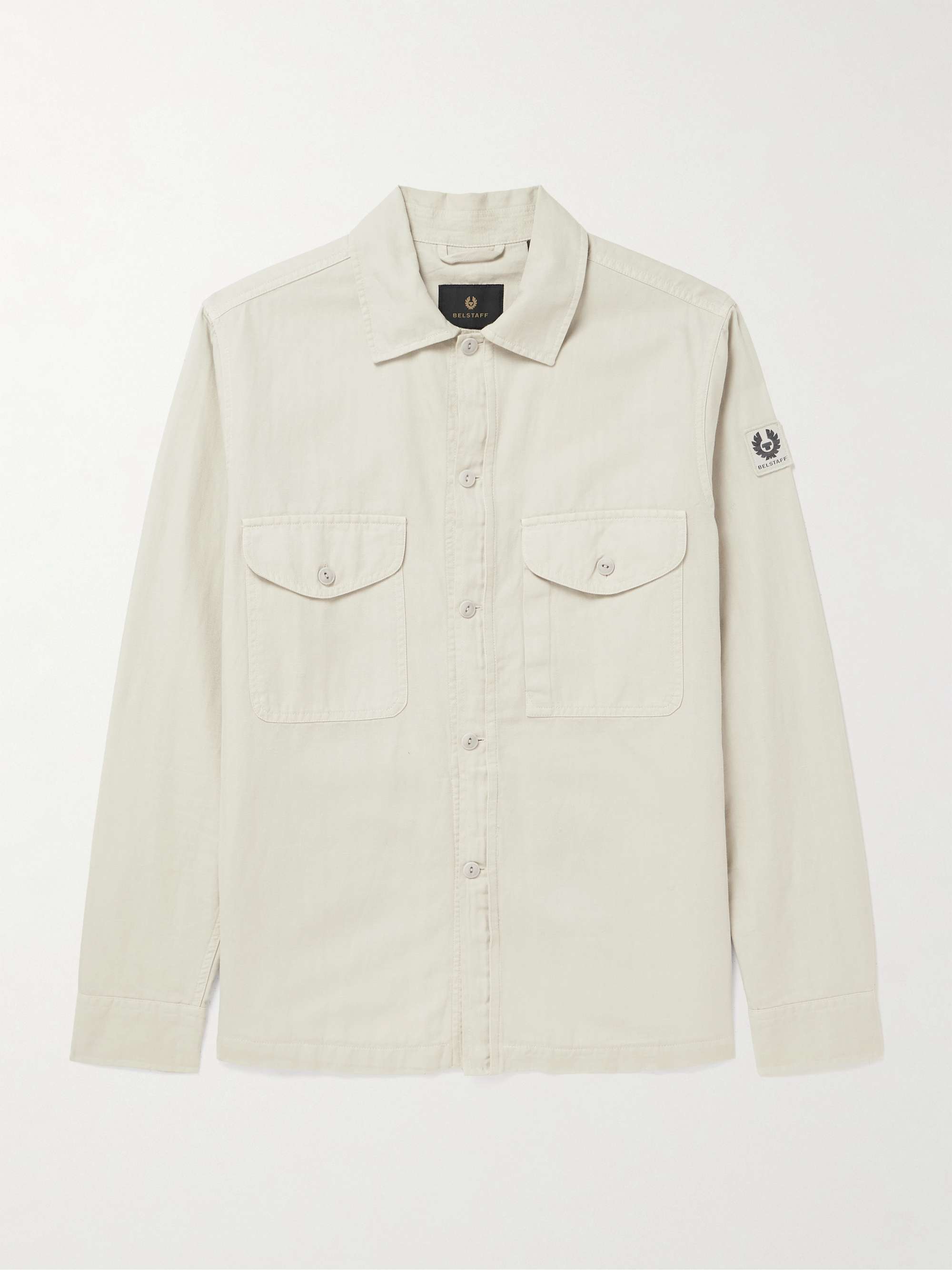Garment-Dyed Herringbone Cotton and Linen-Blend Twill Overshirt view