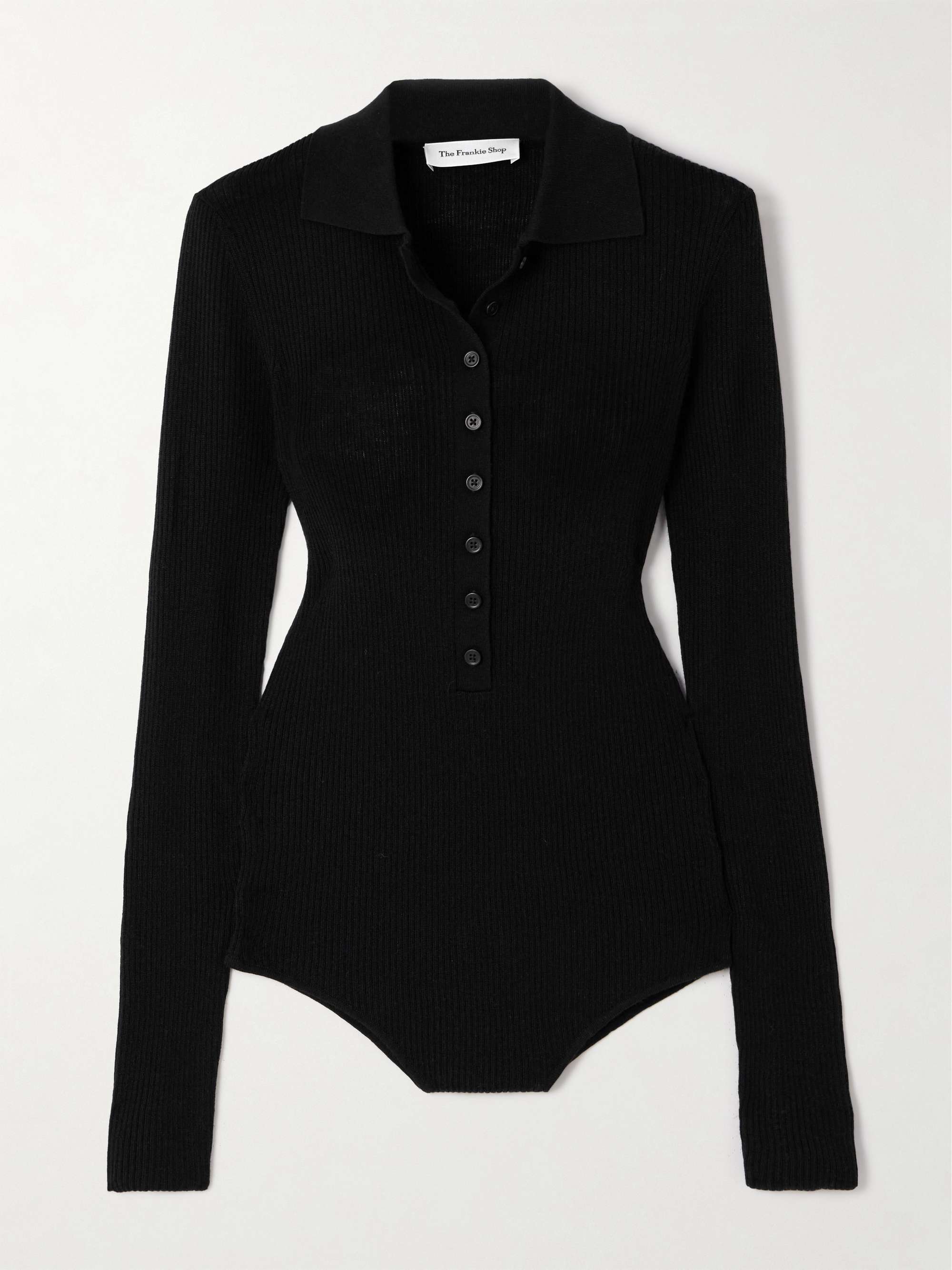 Solana ribbed wool, silk and cashmere-blend bodysuit view