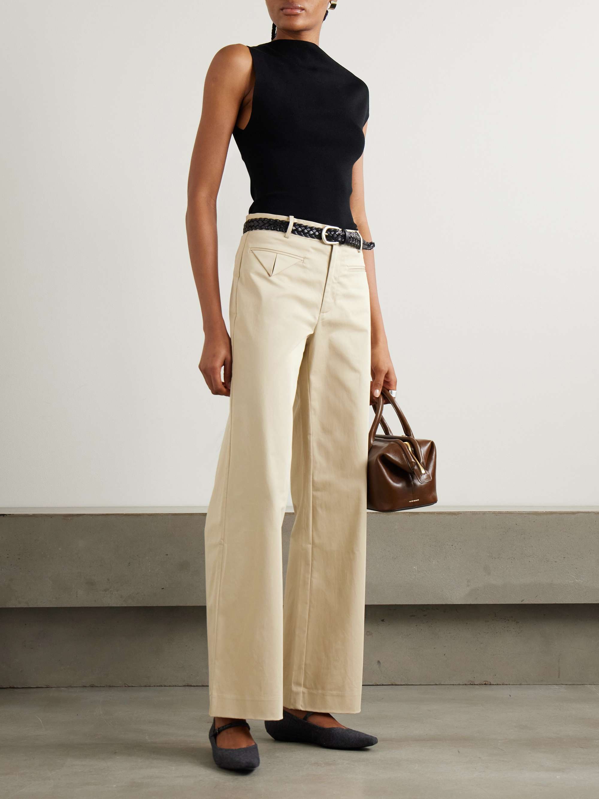Origami organic cotton-blend wide-leg pants view