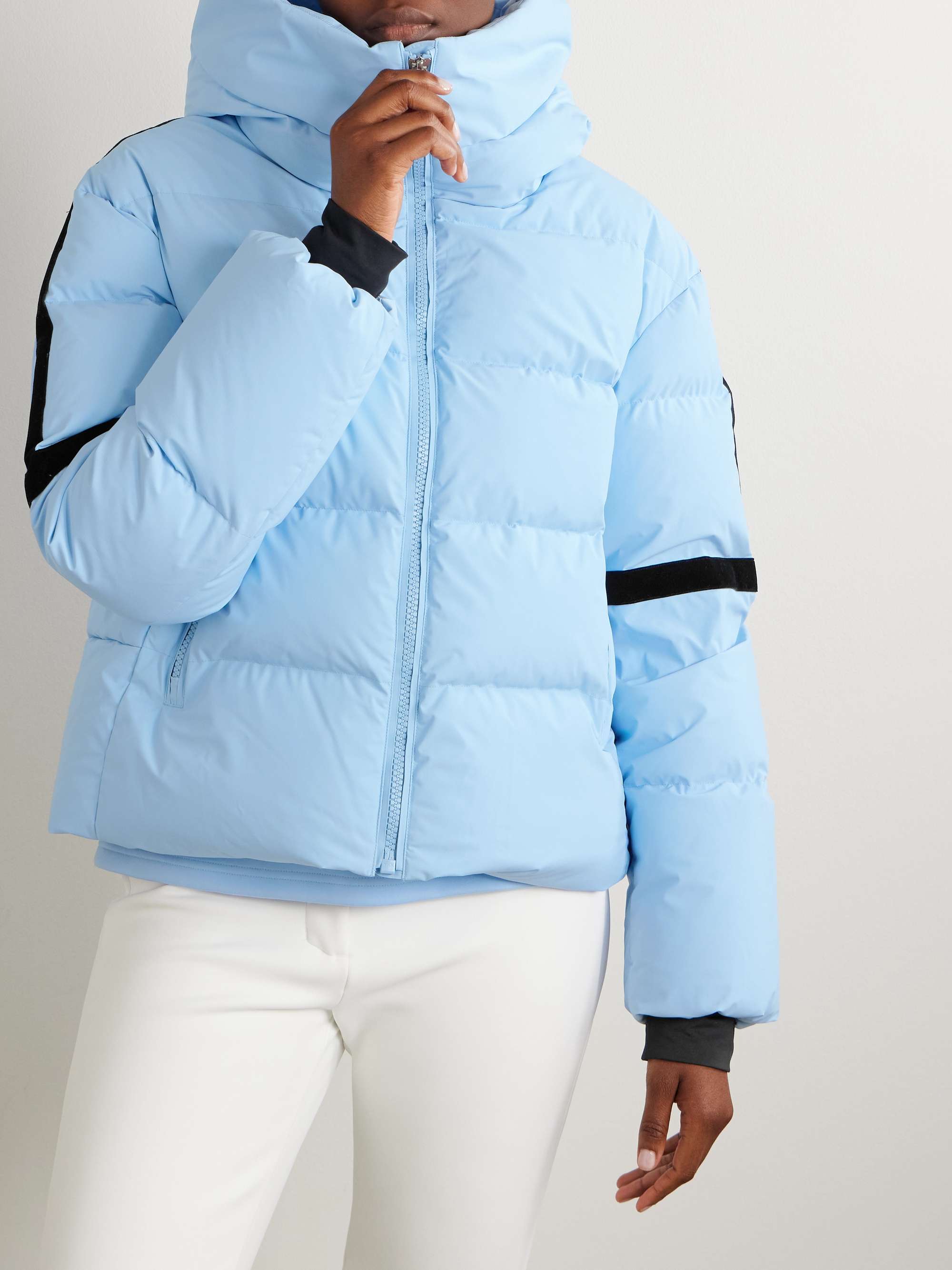 Barsy velvet-trimmed hooded quilted down ski jacket view