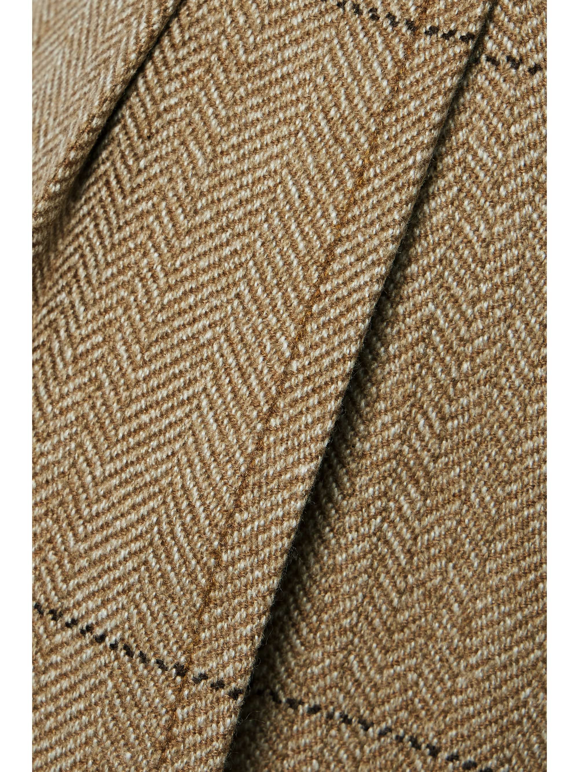 Yurik checked herringbone cashmere straight-leg pants view