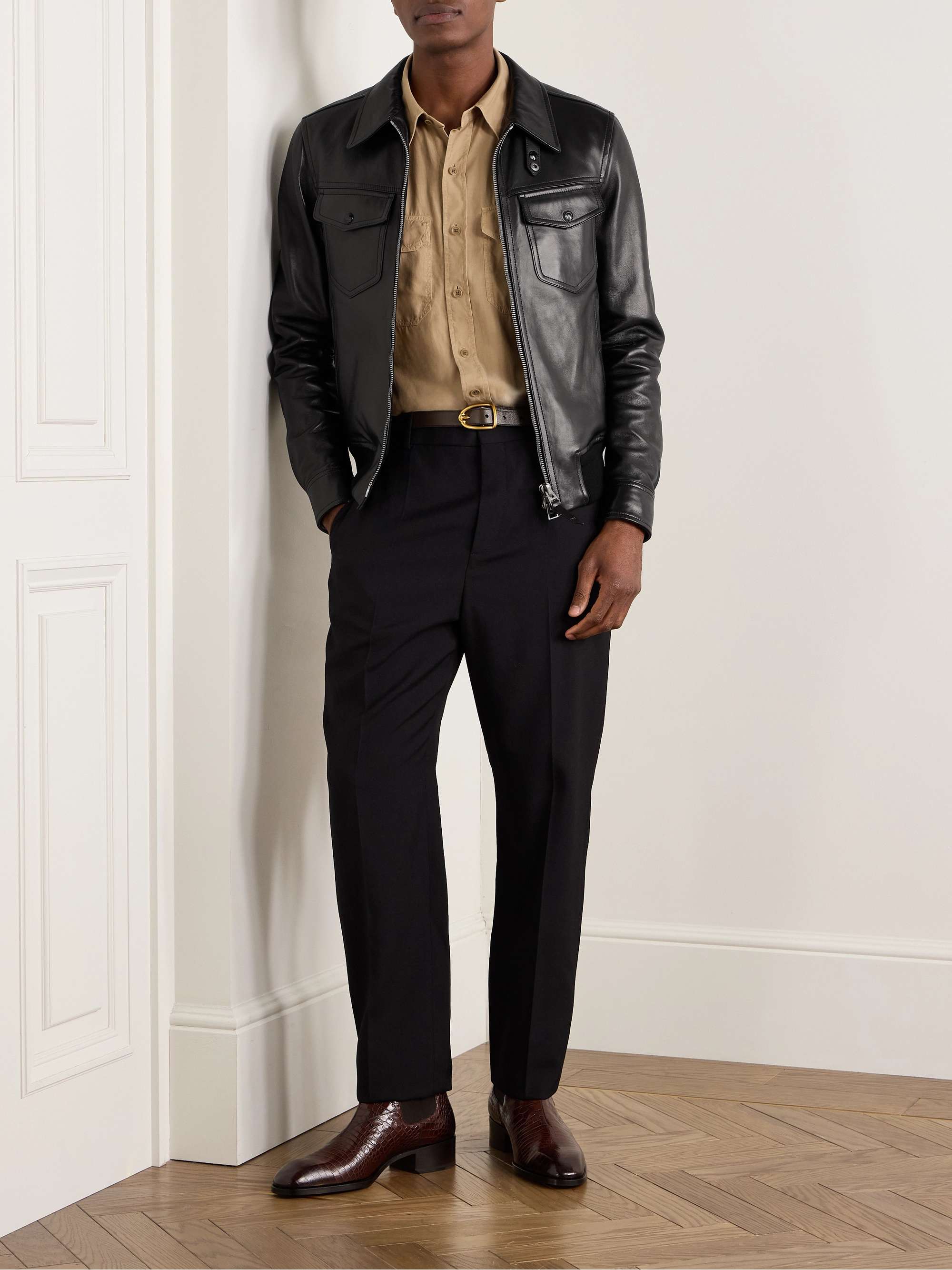 Slim-Fit Garment-Dyed Twill Shirt view